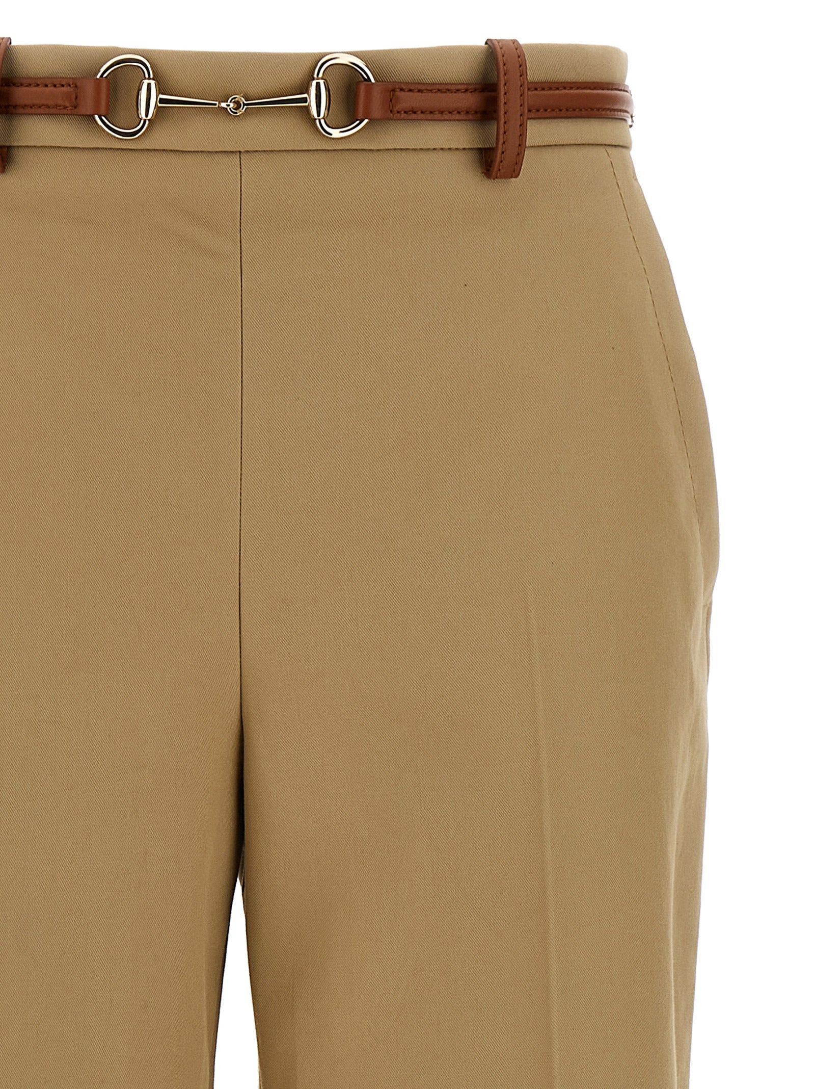 Gucci Beige Cotton Casual Women's Pants