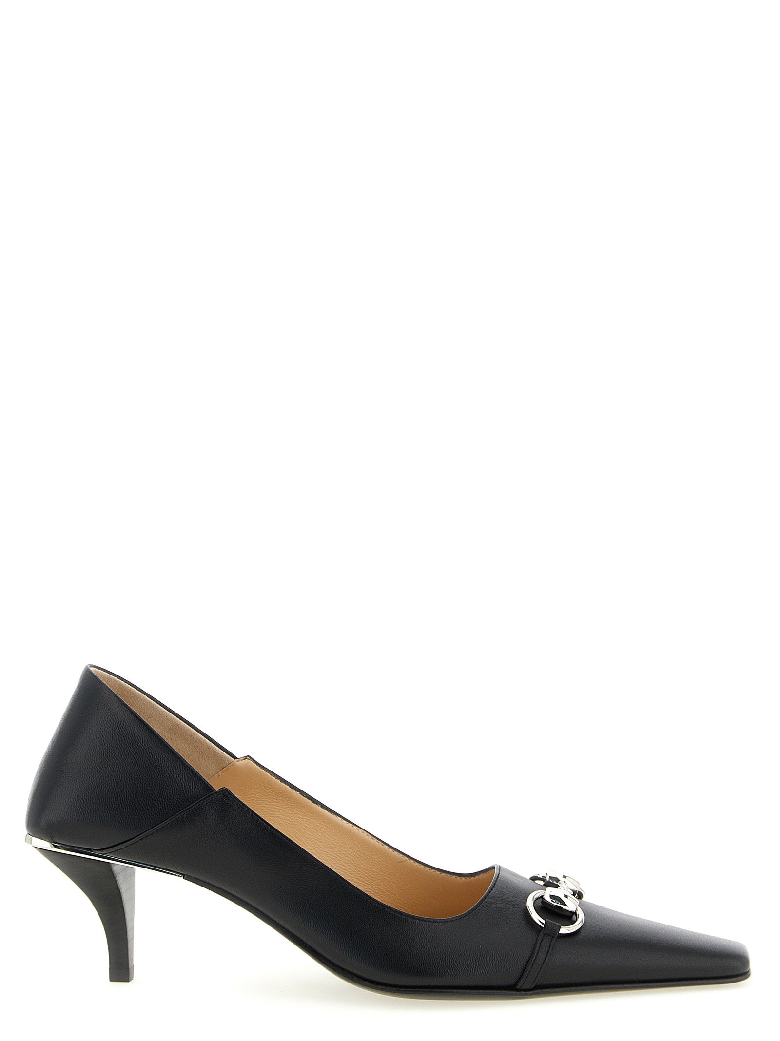 Gucci Black Lamb Leather Mid Heel Women's Pumps