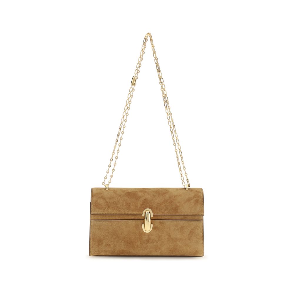 Savette Beige Calf Leather Bos Taurus Shoulder Women's Bag