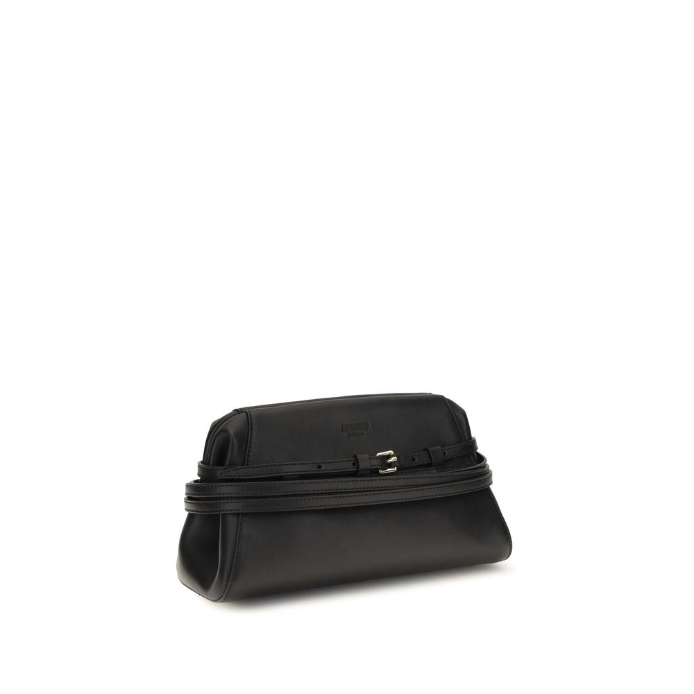 Moschino Black Goatskin Shoulder Women's Bag