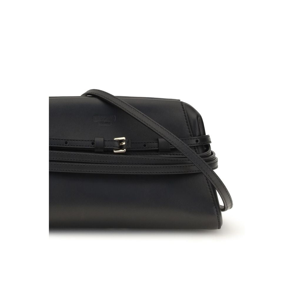 Moschino Black Goatskin Shoulder Women's Bag