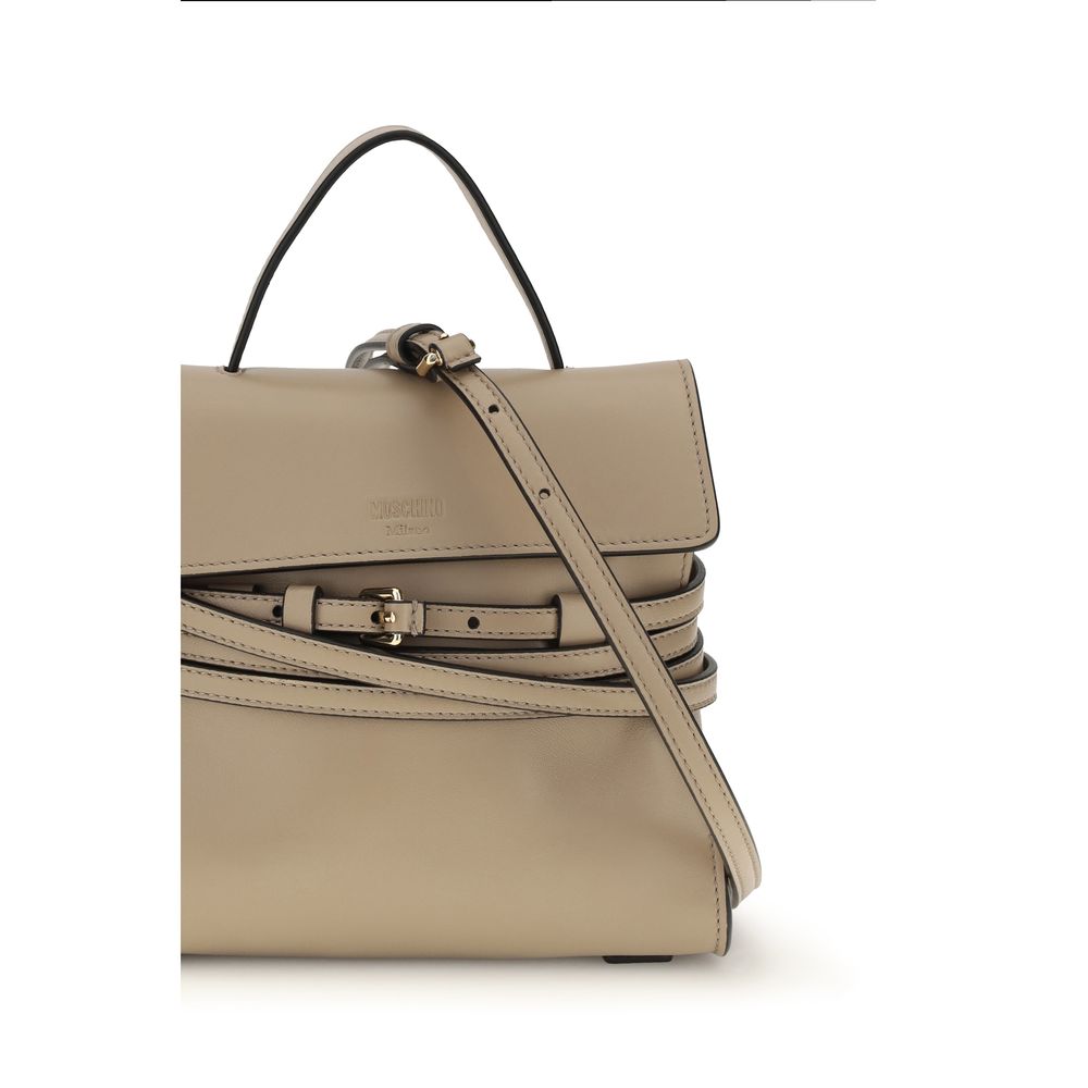 Moschino Beige Goatskin Shoulder Women's Bag