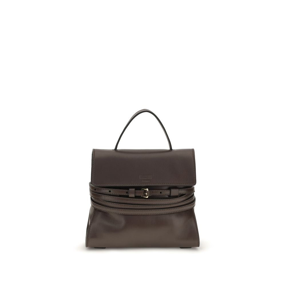 Moschino Brown Goatskin Shoulder Women's Bag