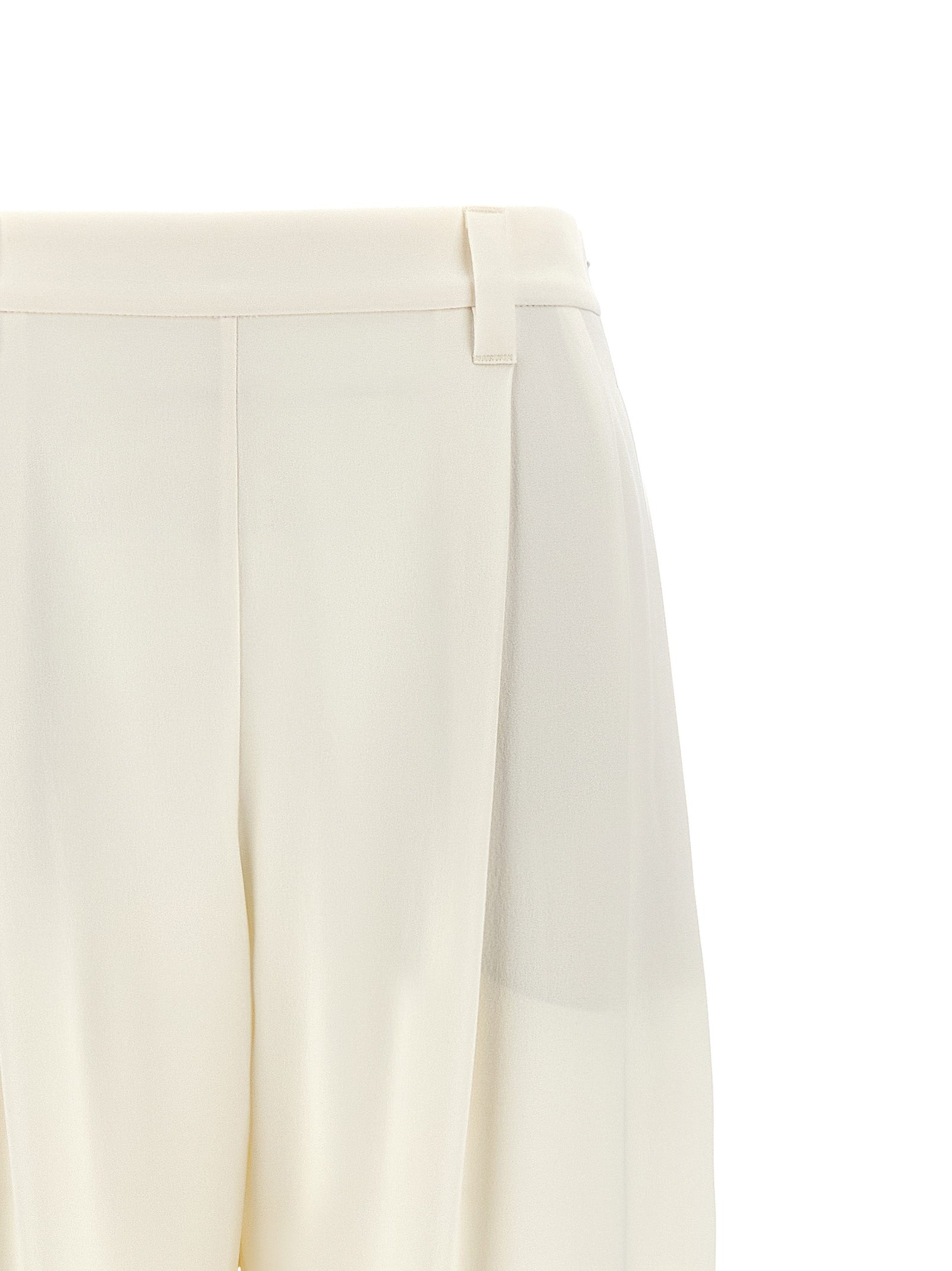 Brunello Cucinelli White Silk Casual Women's Pants