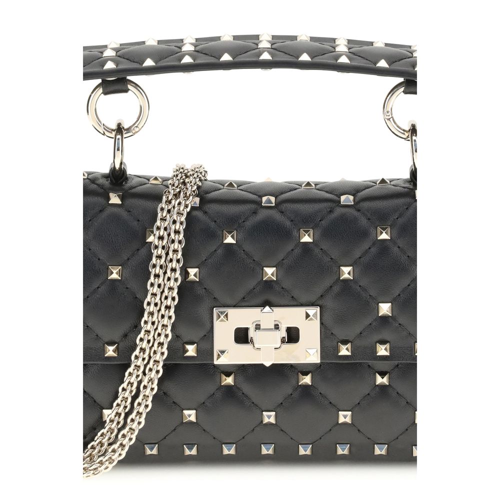 Valentino Garavani Black Lamb Ovis Aries Aries Shoulder Women's Bag