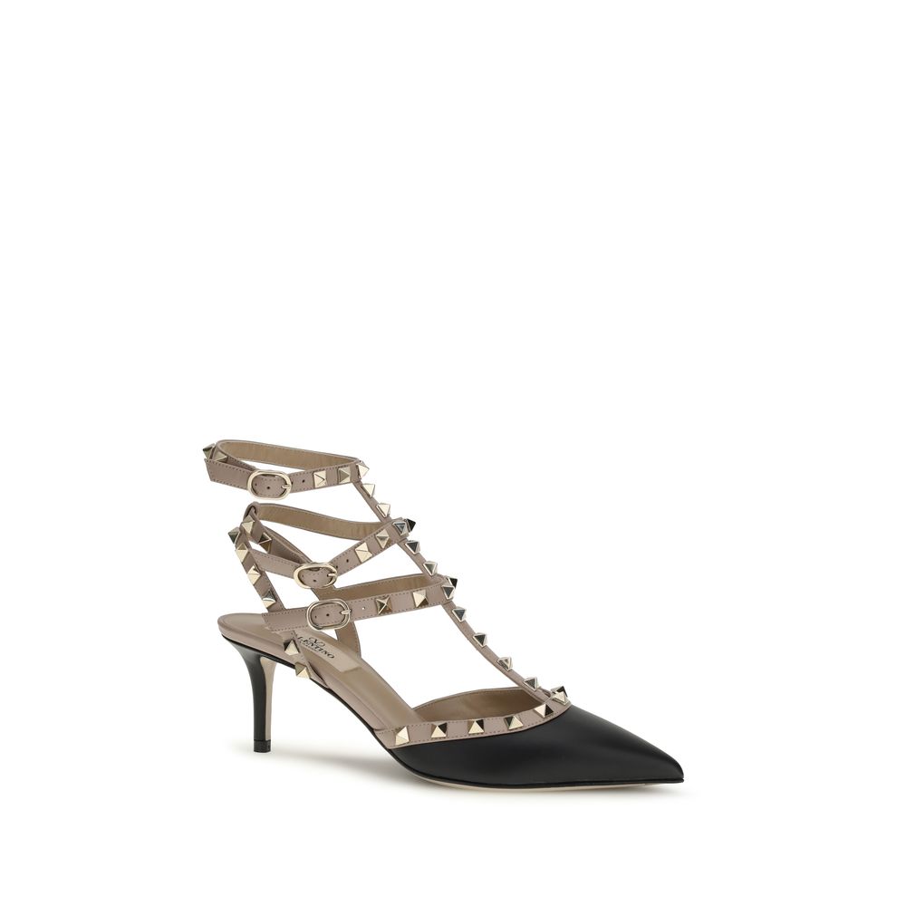 Valentino Garavani Black Calf Leather Bos Taurus High Heel Women's Pumps