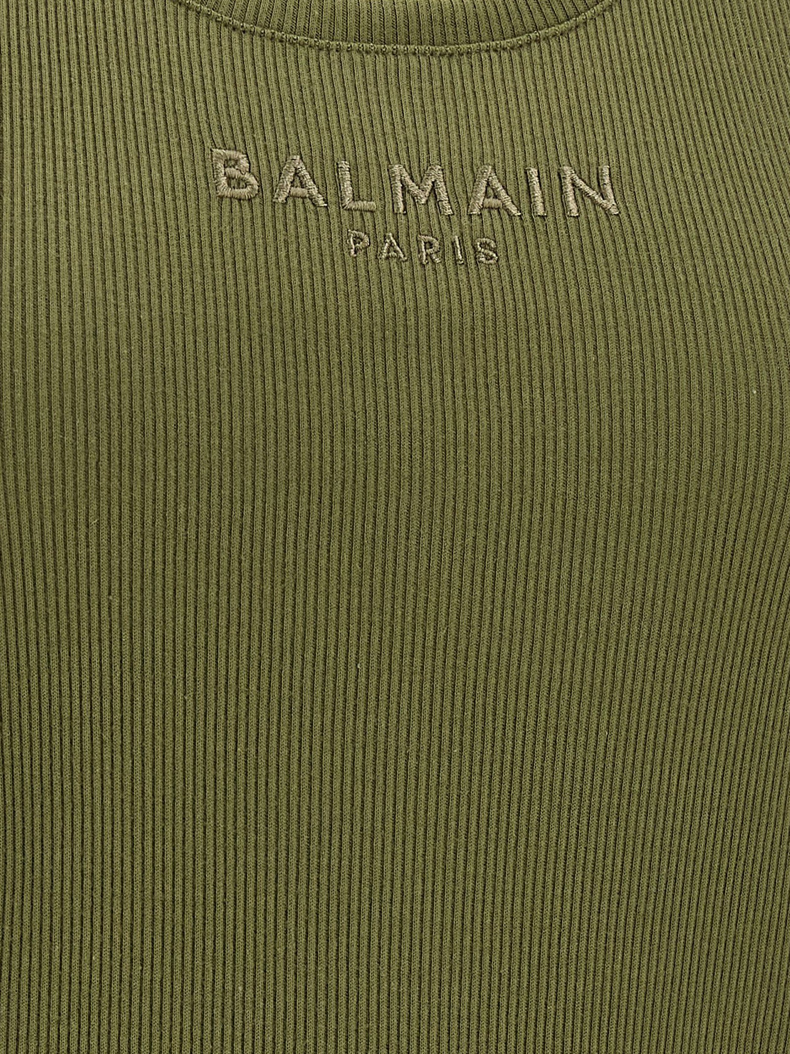 Balmain Bicolor Cotton Sleeveles Women's T-Shirt