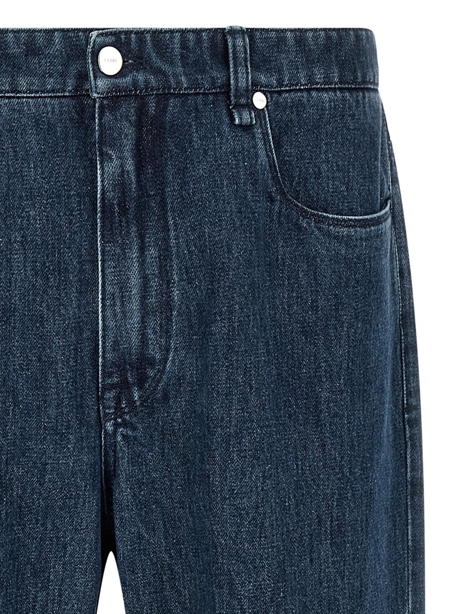 Fendi Blue Cotton Flared Men's Jeans