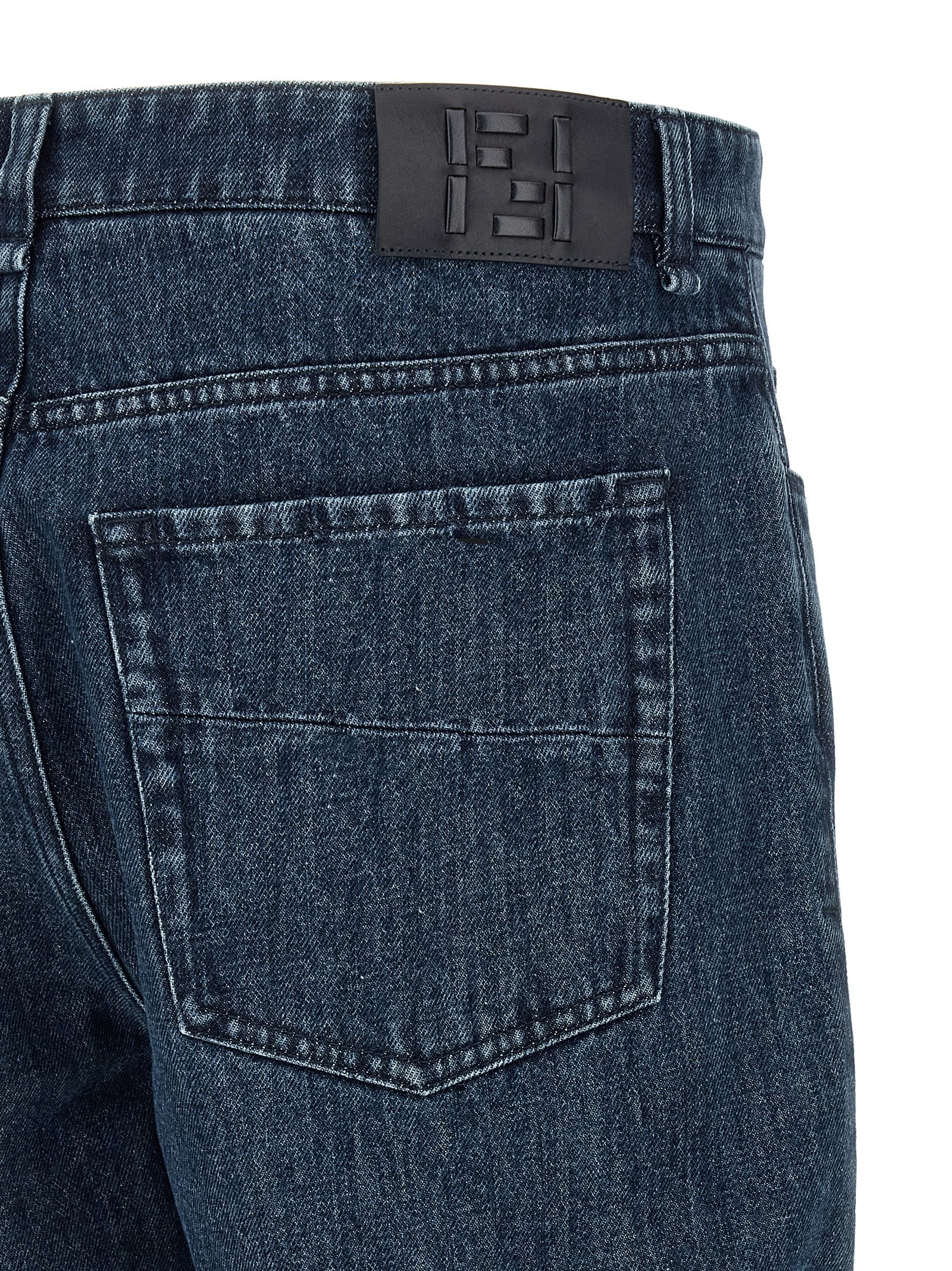 Fendi Blue Cotton Flared Men's Jeans