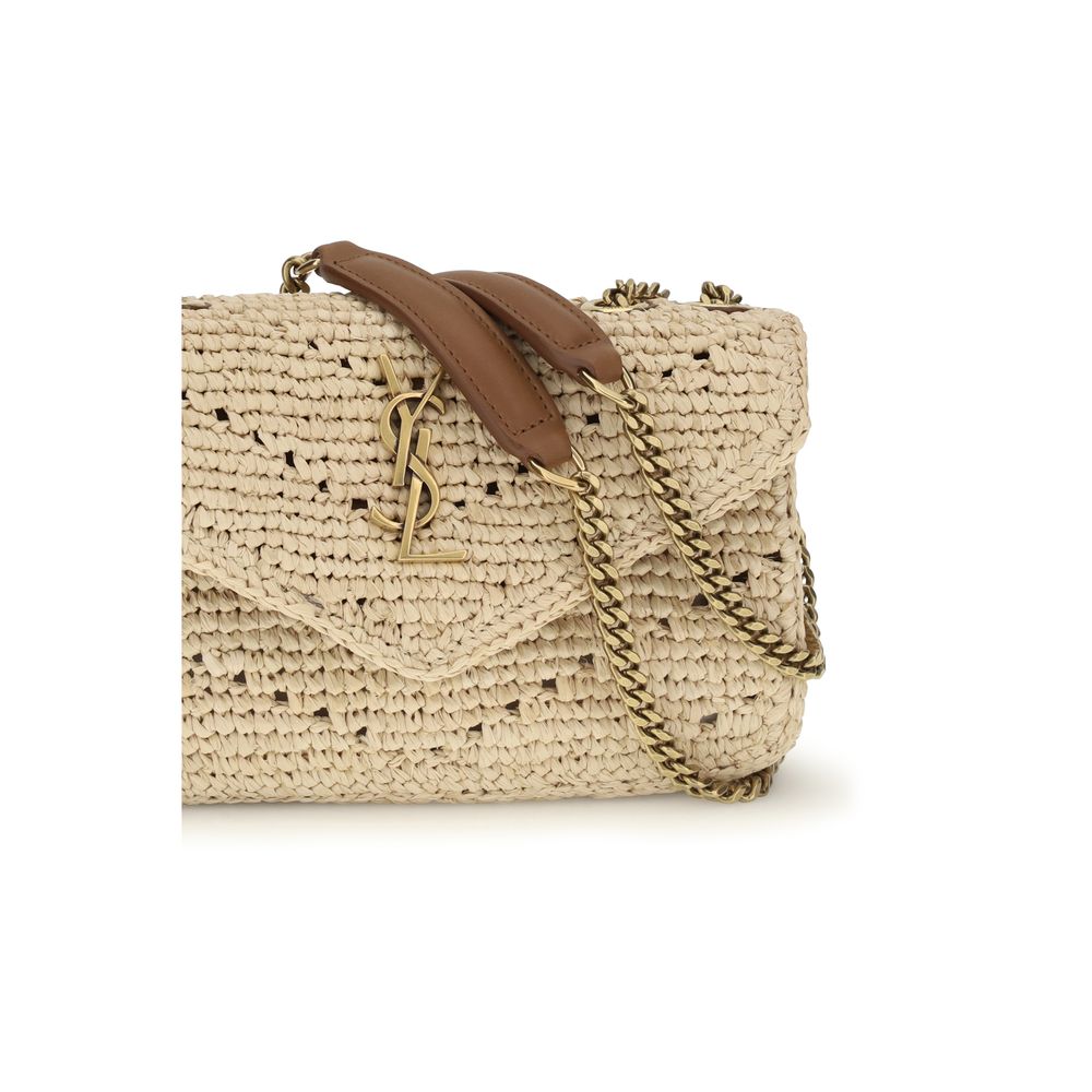 Saint Laurent Beige Raffia Shoulder Women's Bag