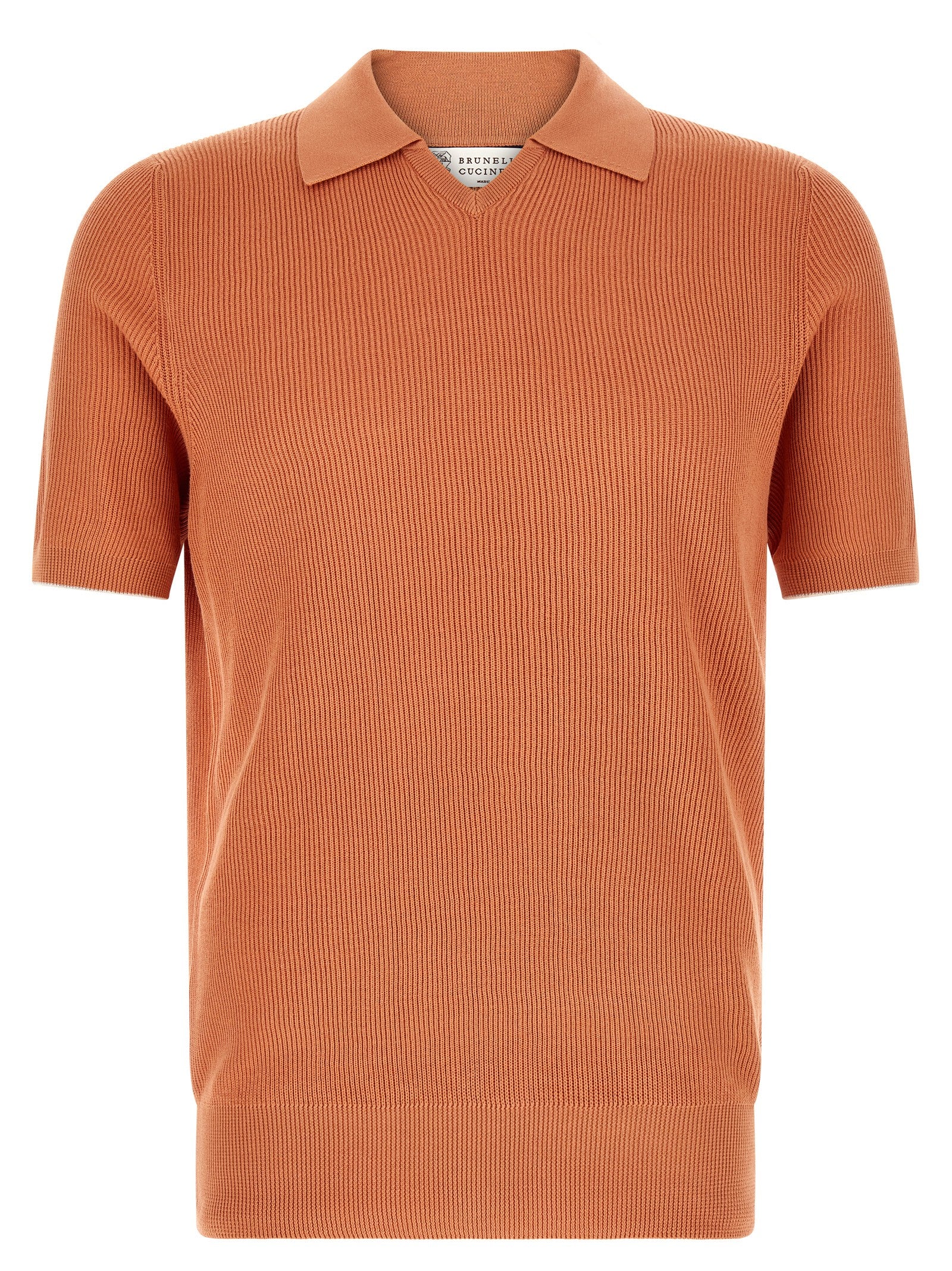Brunello Cucinelli Orange Cotton Polo Men's Shirt