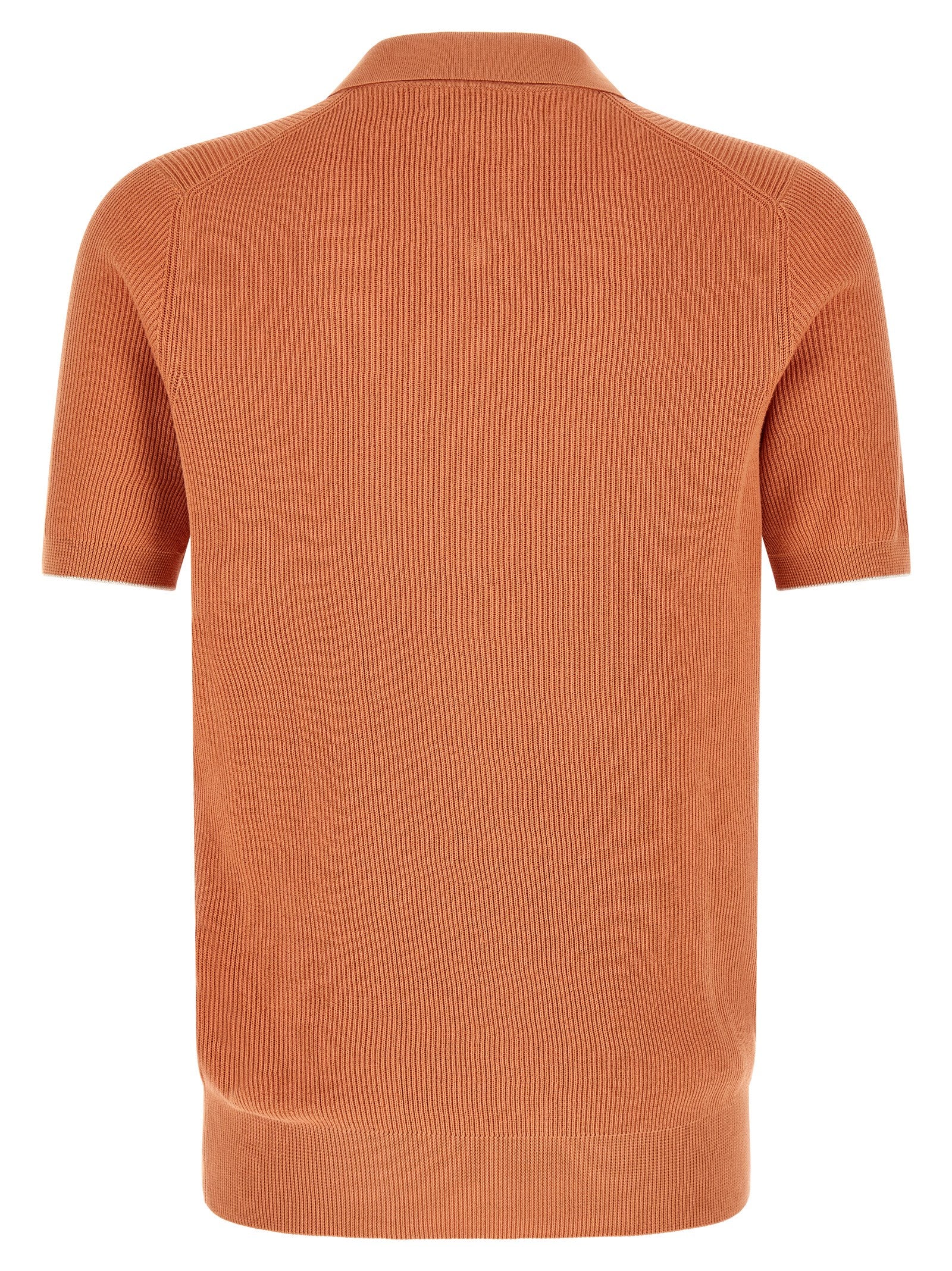 Brunello Cucinelli Orange Cotton Polo Men's Shirt