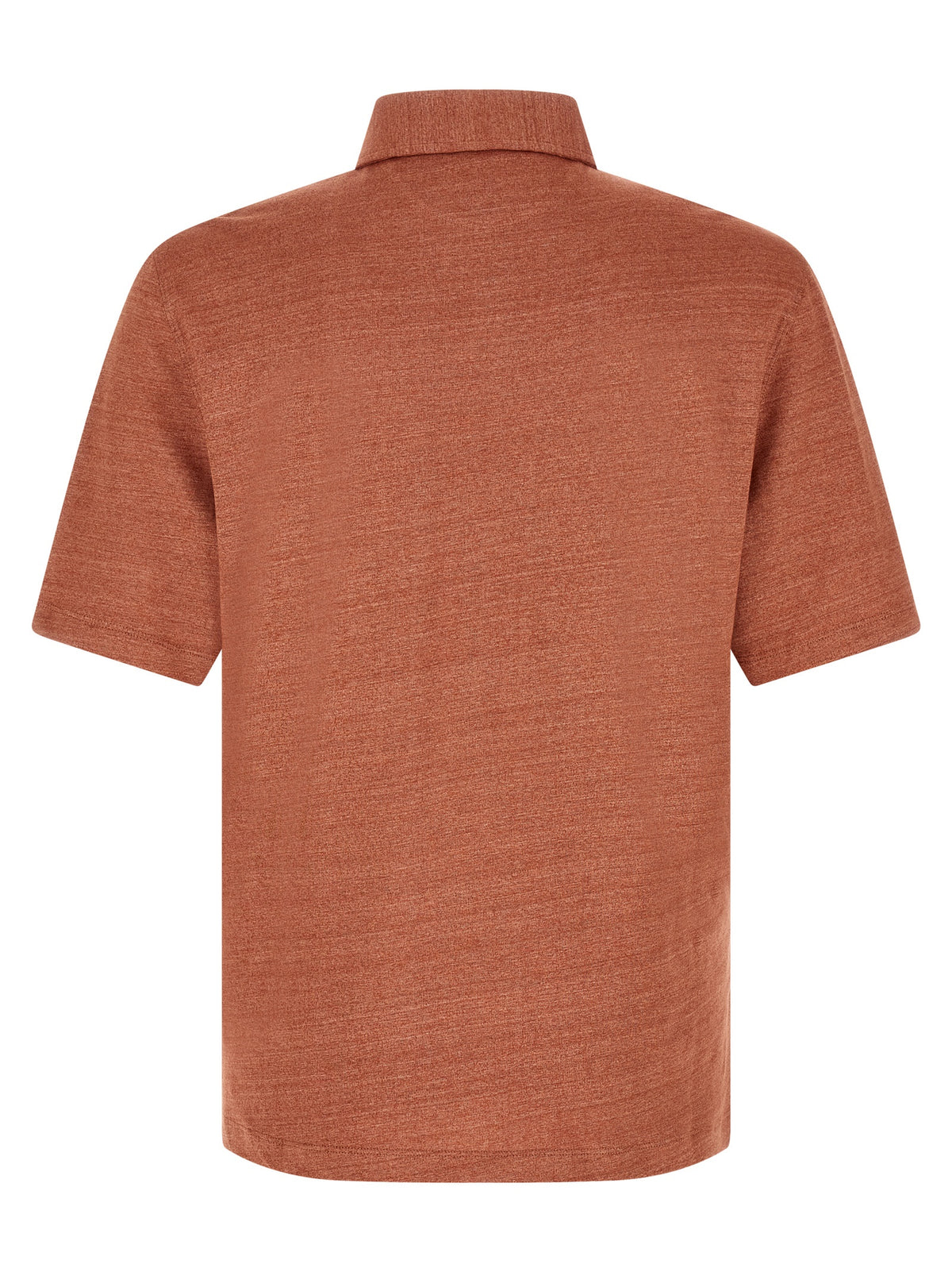 Brunello Cucinelli Orange Linen Polo Men's Shirt