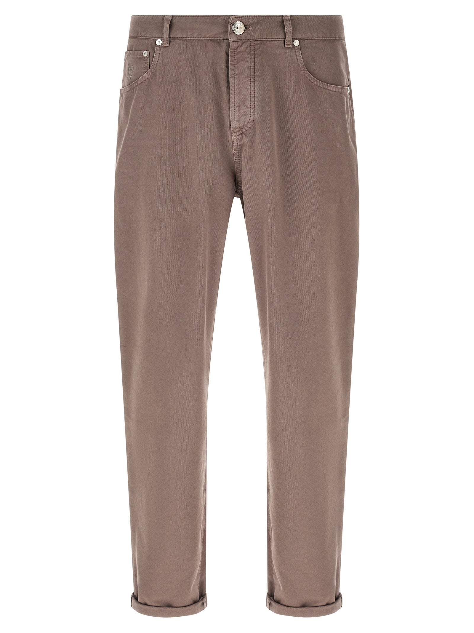 Brunello Cucinelli Brown Cotton Casual Men's Pants