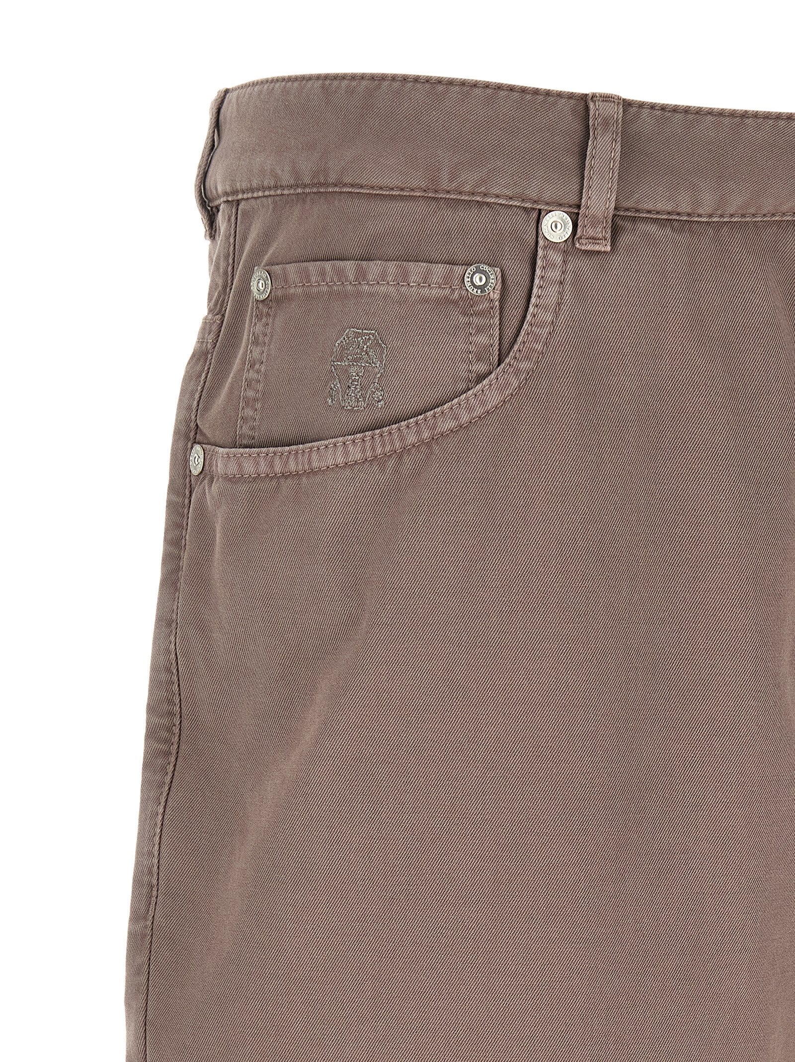 Brunello Cucinelli Brown Cotton Casual Men's Pants