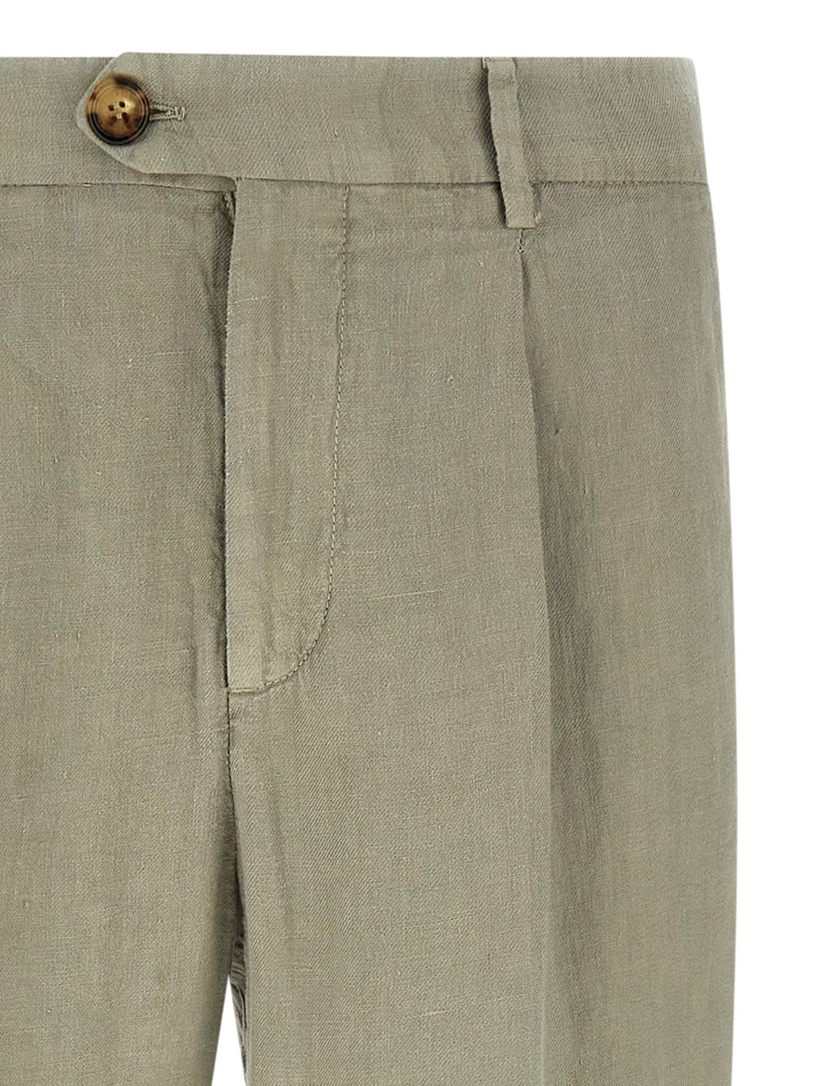 Brunello Cucinelli Bicolor Linen Casual Men's Pants