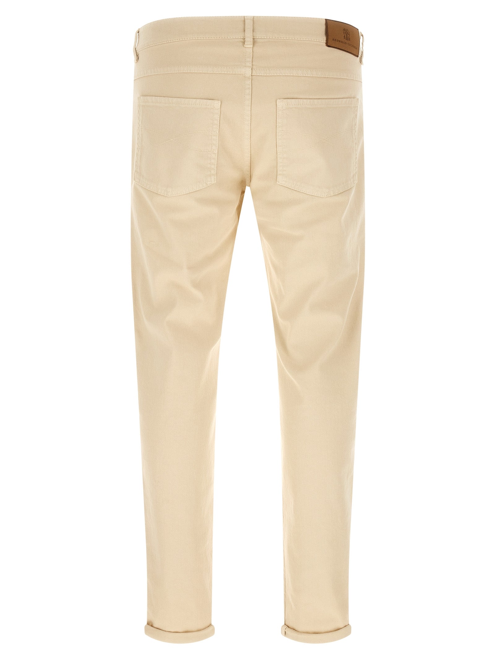 Brunello Cucinelli Beige Cotton Straight-Leg Men's Jeans