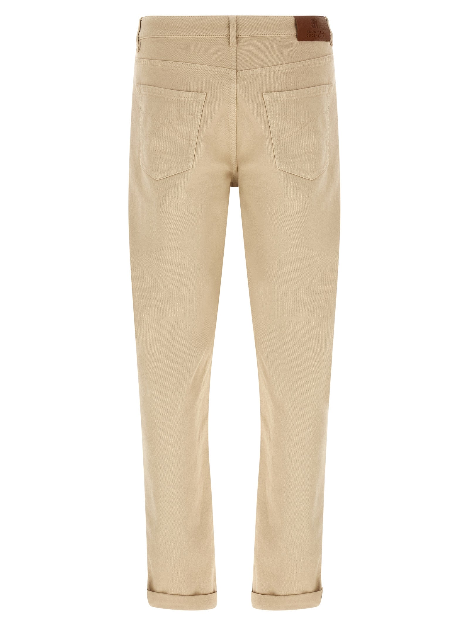 Brunello Cucinelli Beige Cotton Tapered Men's Jeans