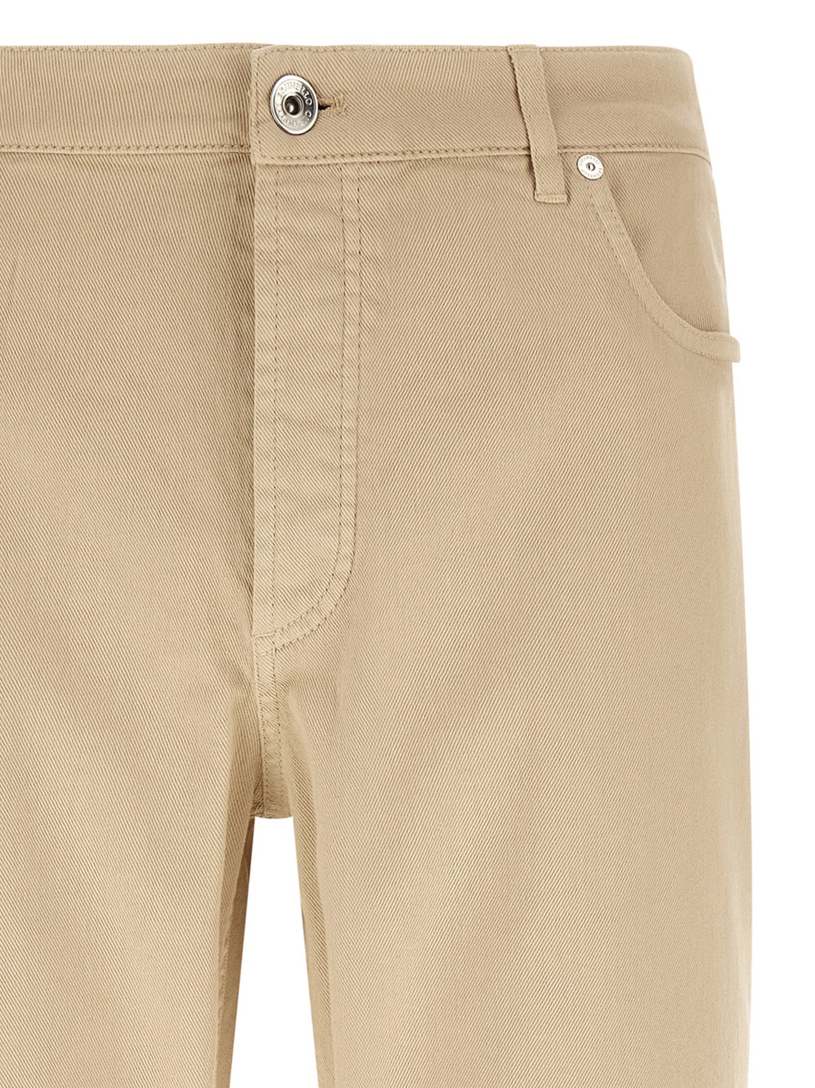 Brunello Cucinelli Beige Cotton Tapered Men's Jeans