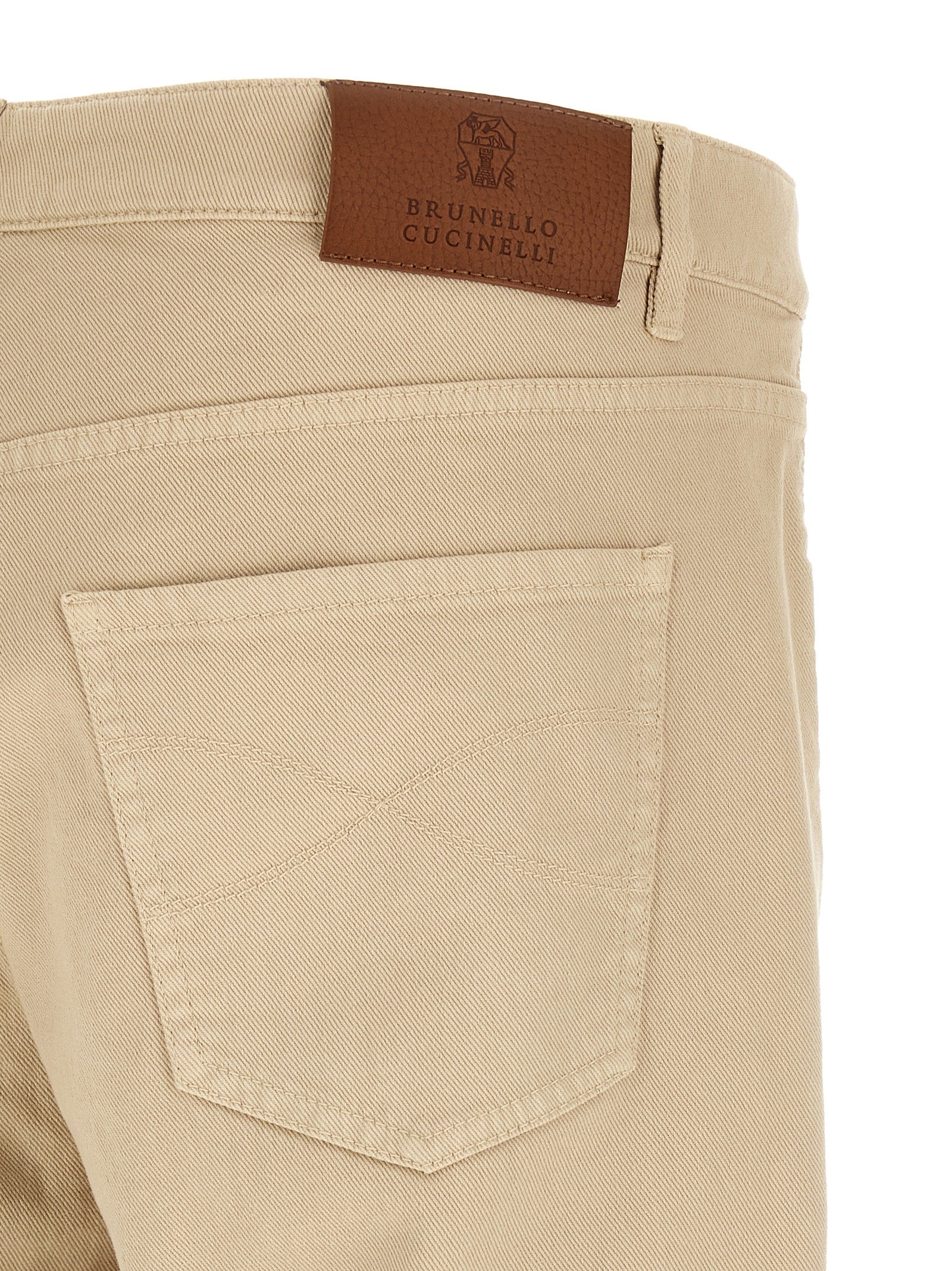 Brunello Cucinelli Beige Cotton Tapered Men's Jeans