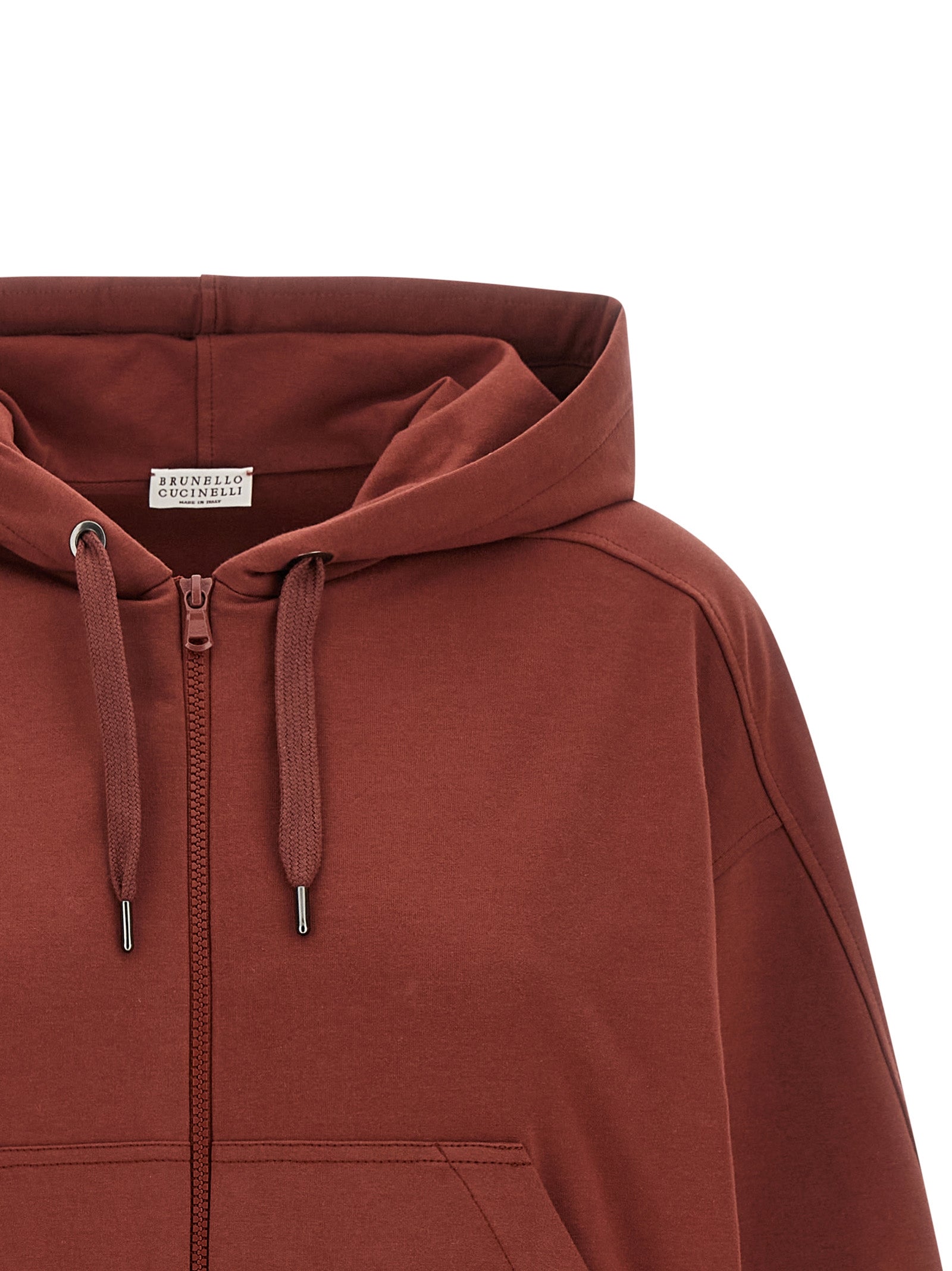 Brunello Cucinelli Bordeaux Cotton Women's Sweatshirt