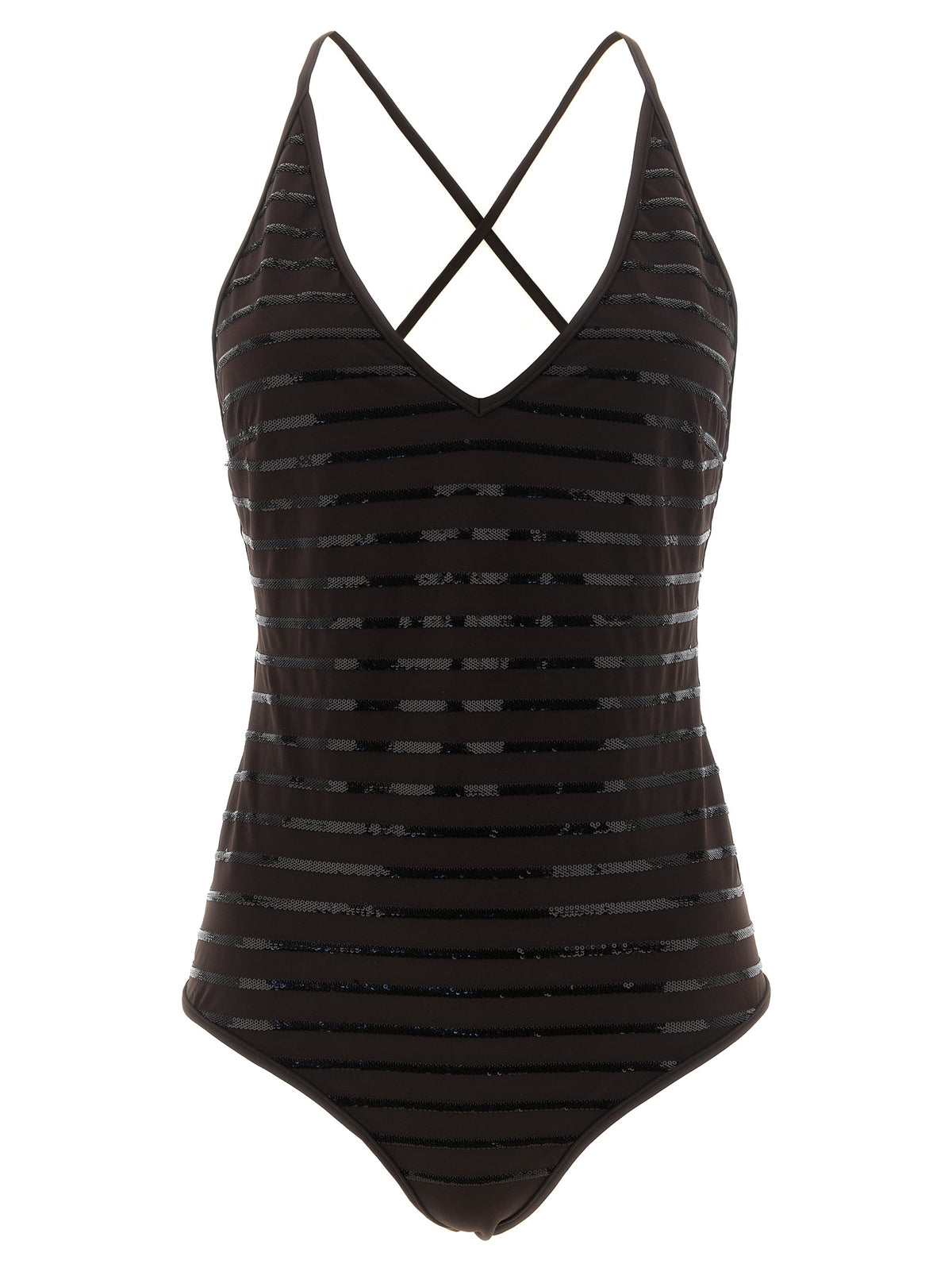 Brunello Cucinelli Brown Polyamide One-Piece Women's Swimsuit