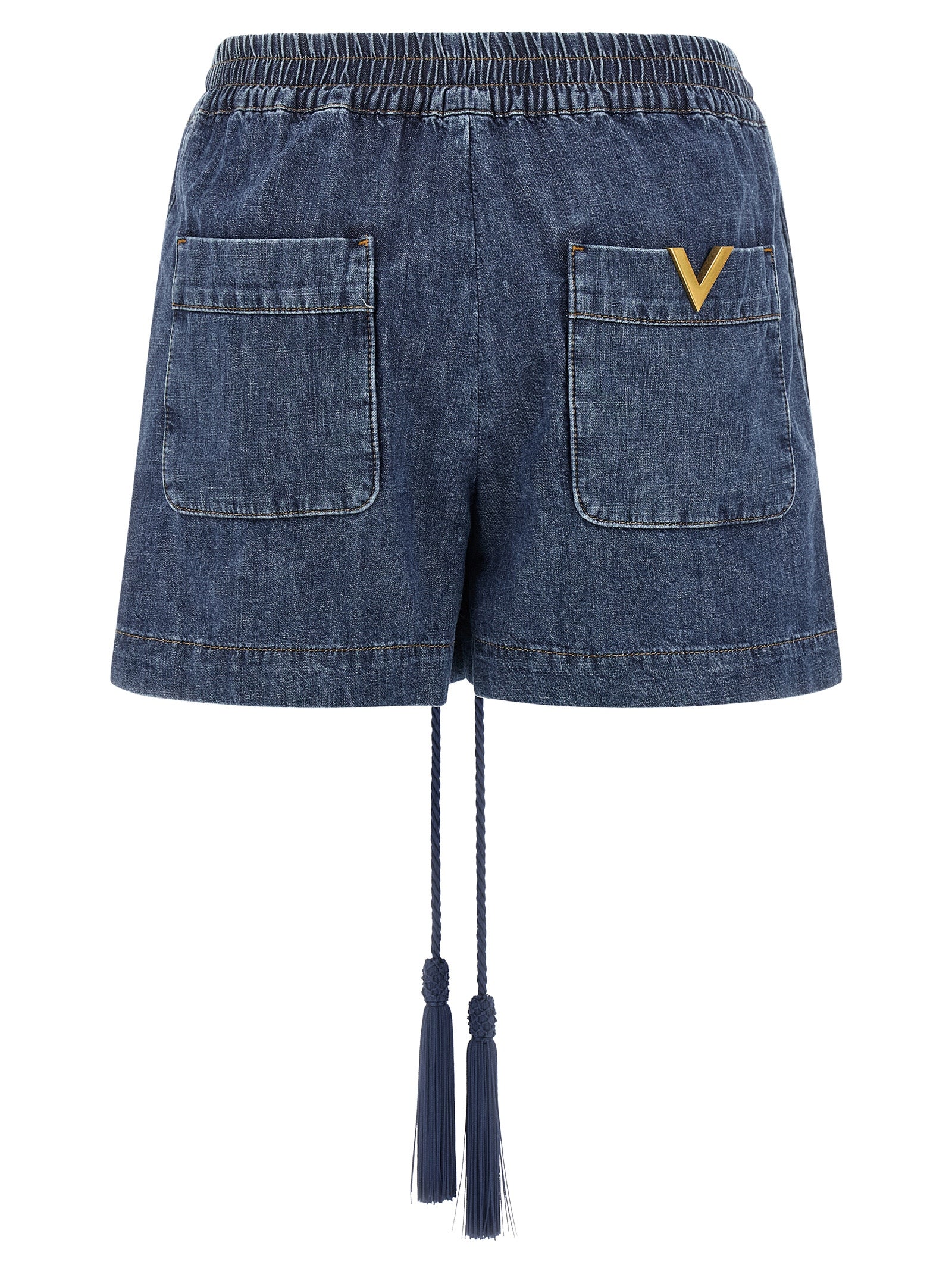 Valentino Garavani Blue Cotton Bermuda Women's Shorts