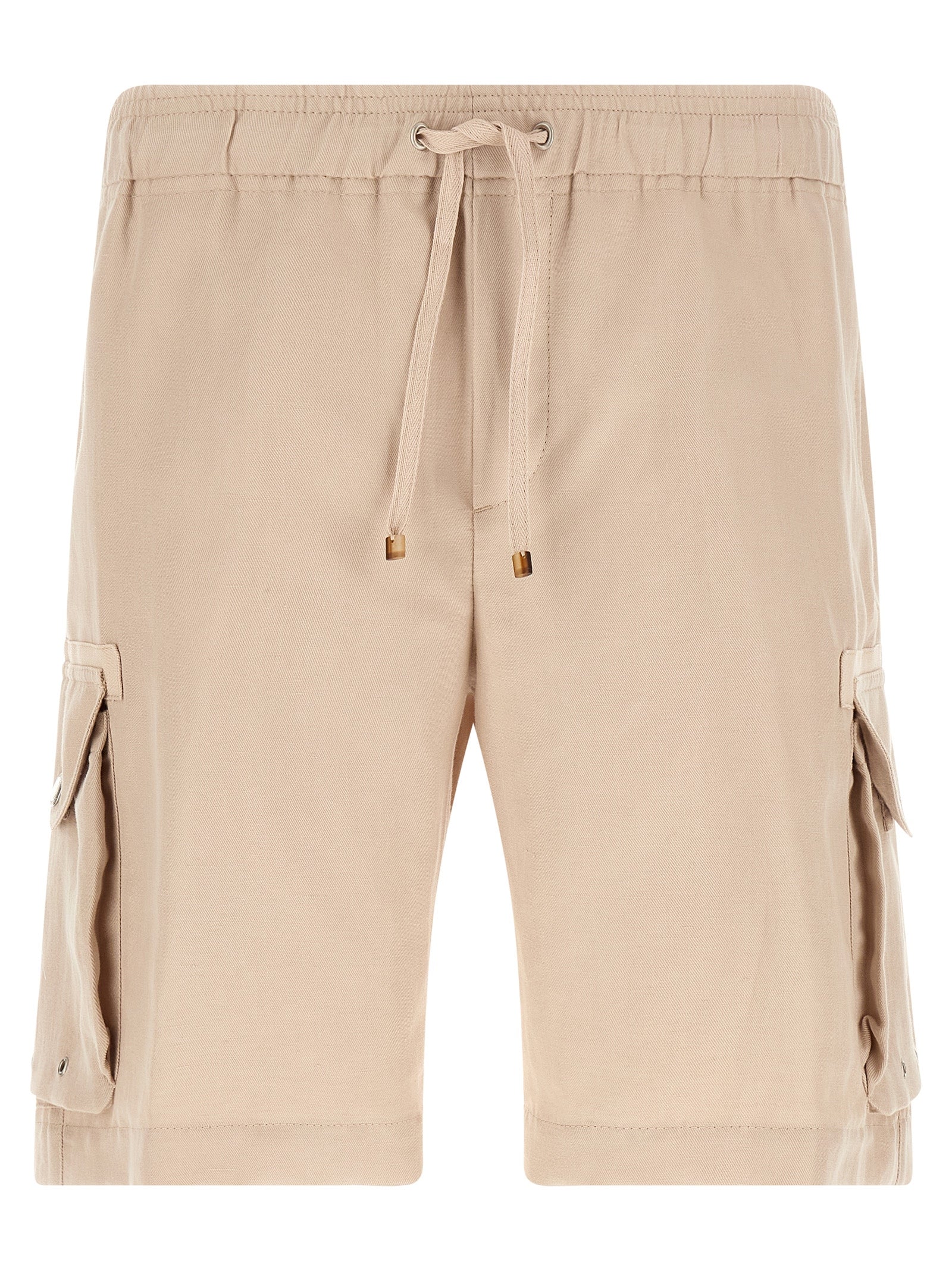 Brunello Cucinelli Beige Linen Bermuda Men's Shorts