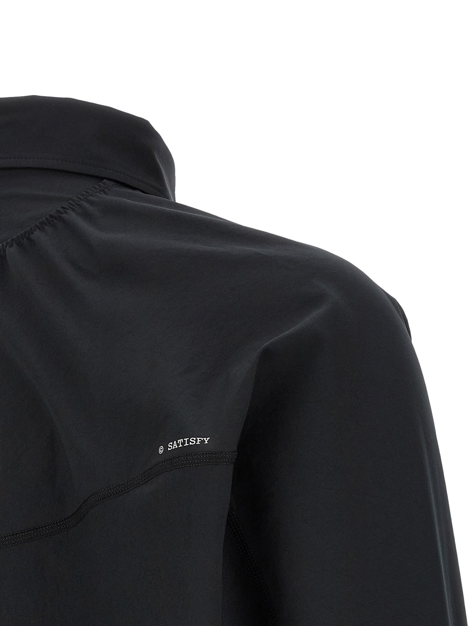 SATISFY Black Polyester Men's Blouse