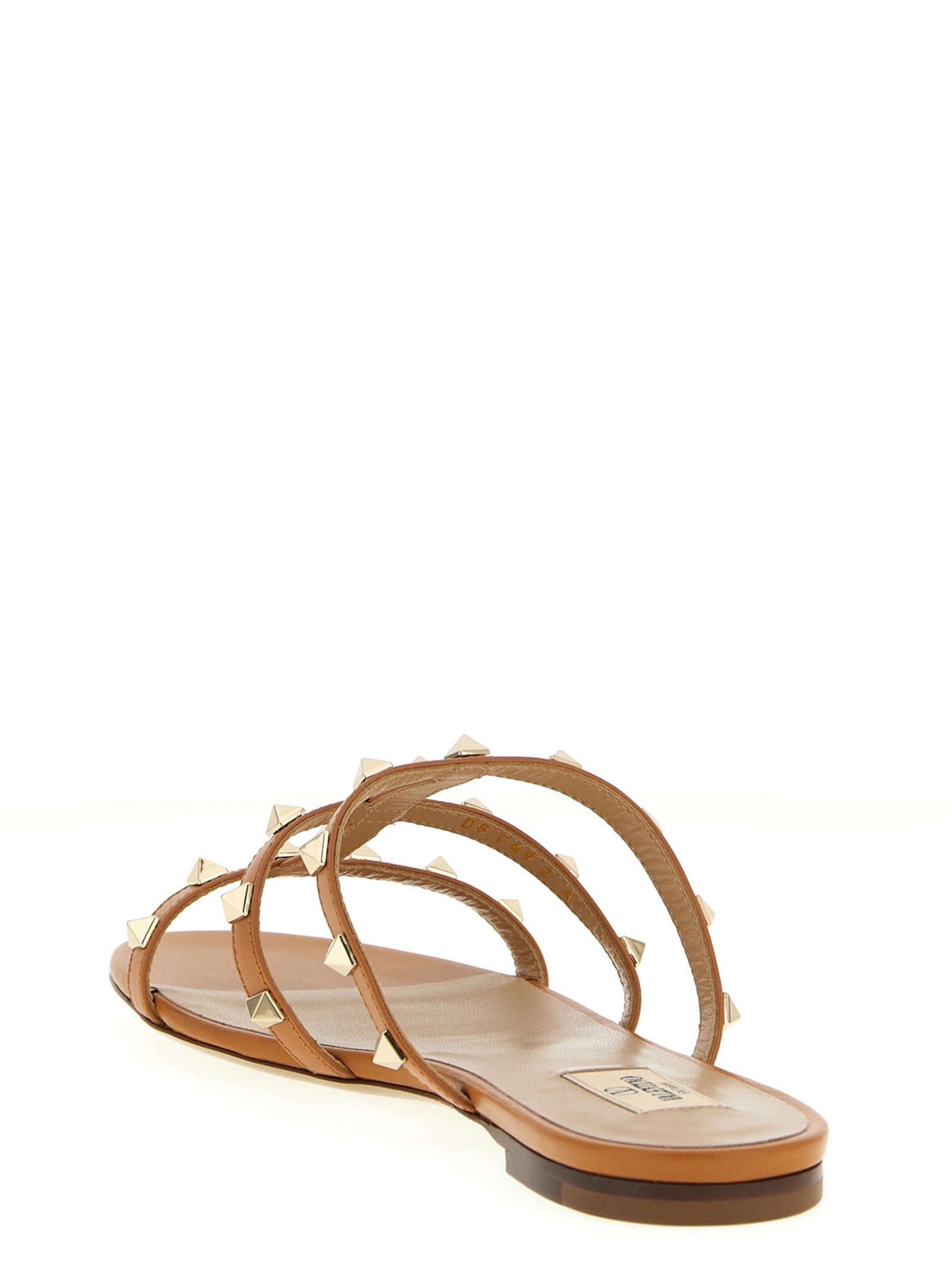 Valentino Garavani Beige Calfskin Flat Women's Sandals
