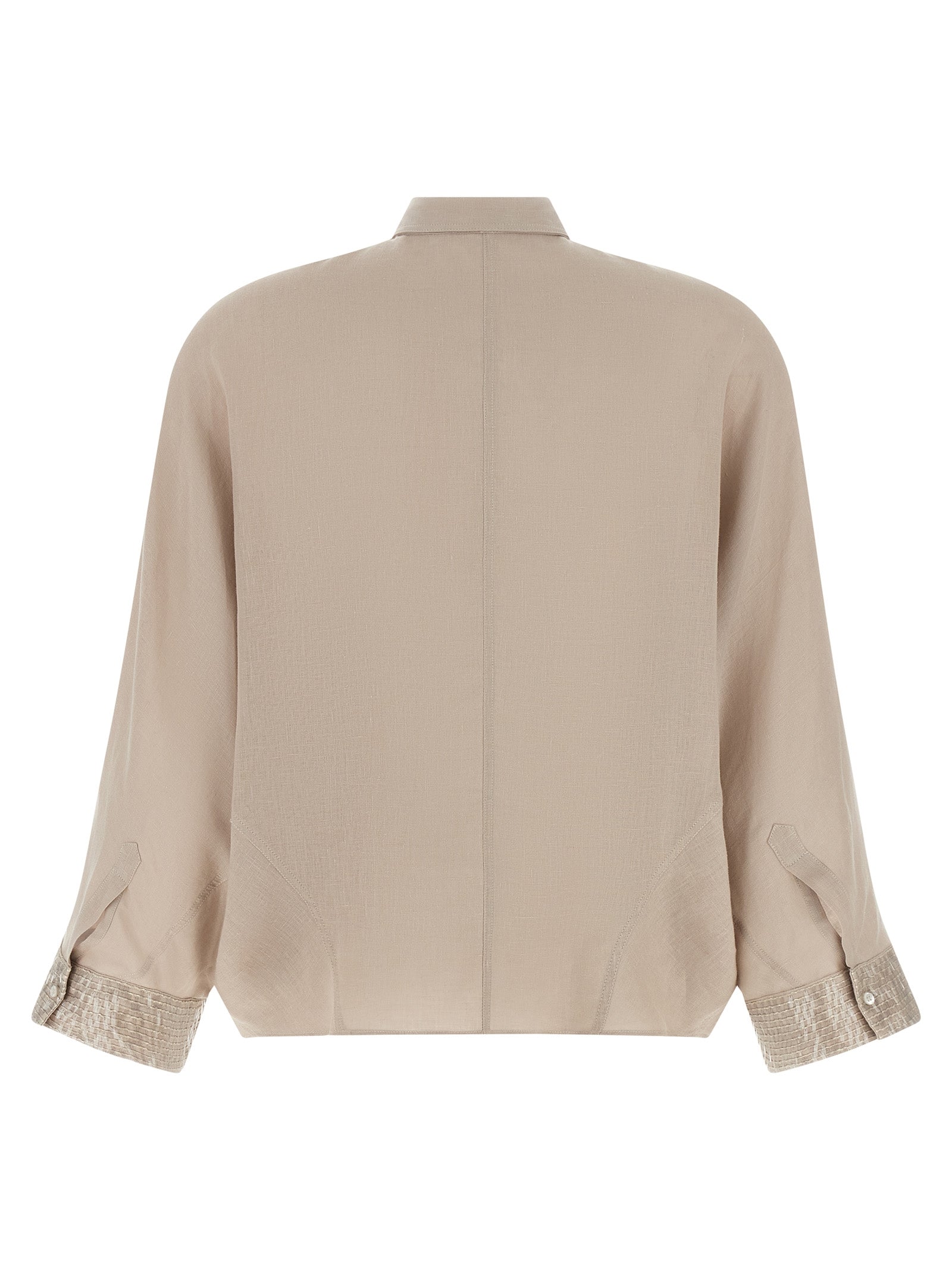 Brunello Cucinelli Beige Linen Women's Blouse
