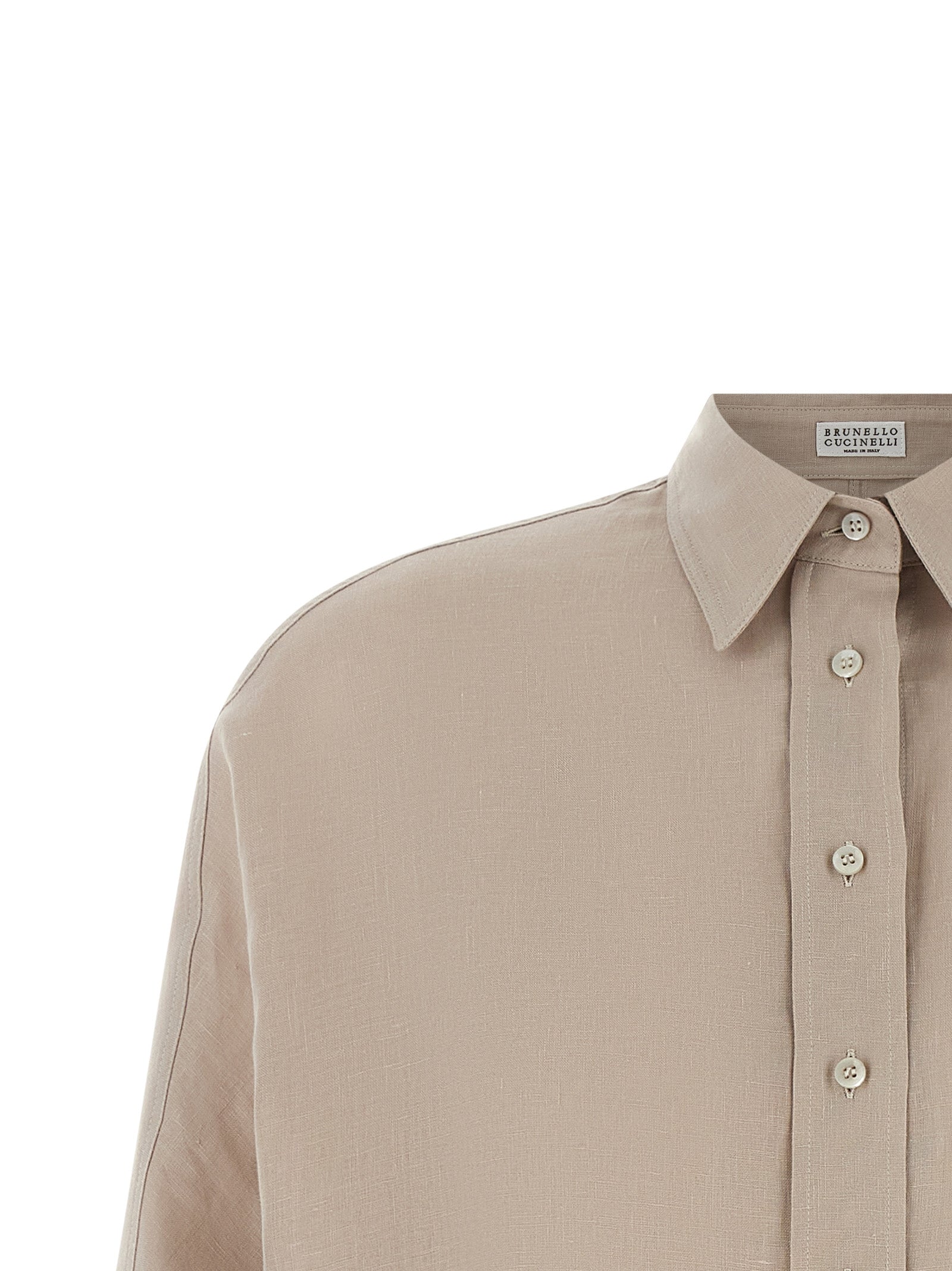 Brunello Cucinelli Beige Linen Women's Blouse