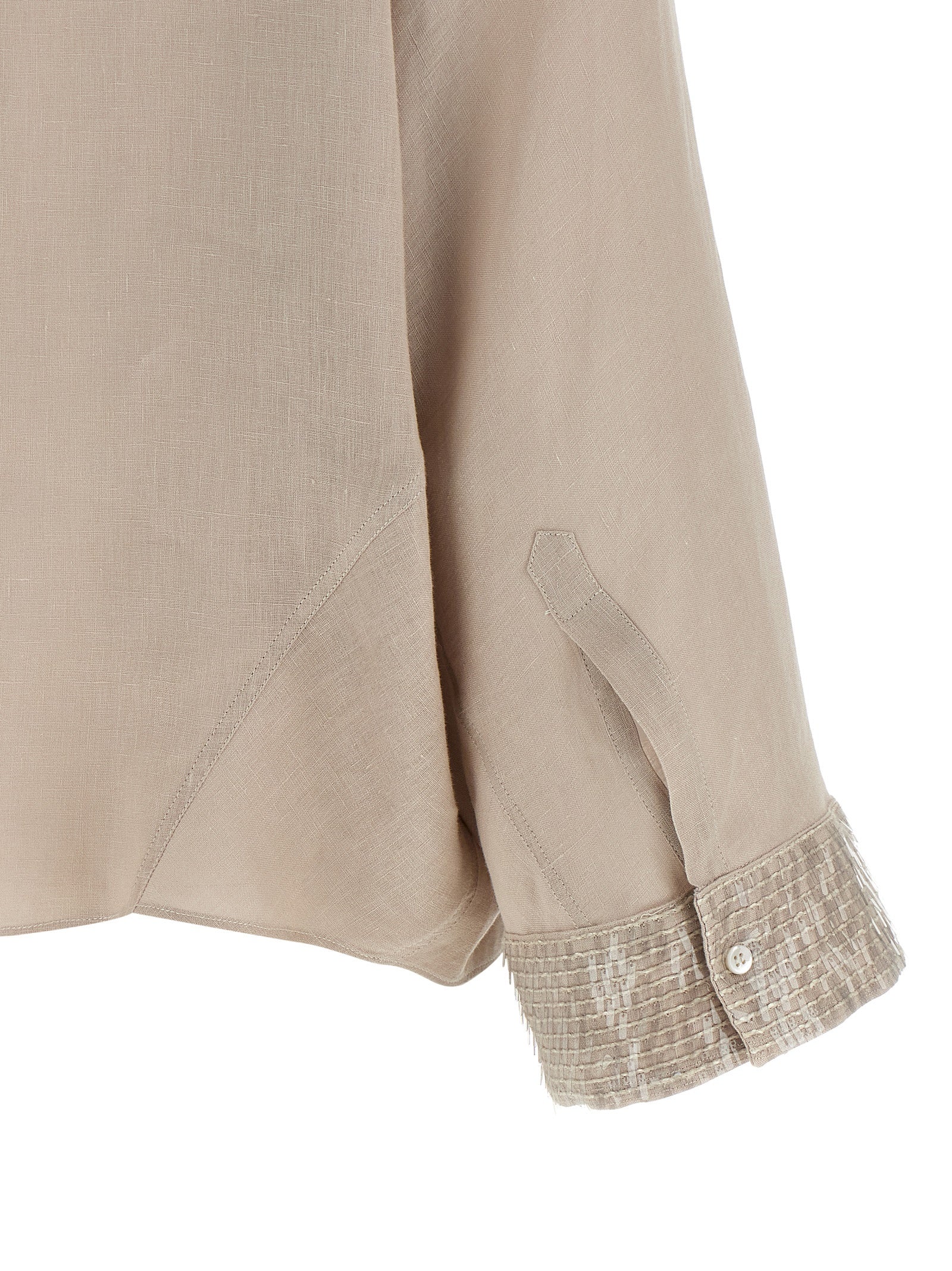 Brunello Cucinelli Beige Linen Women's Blouse