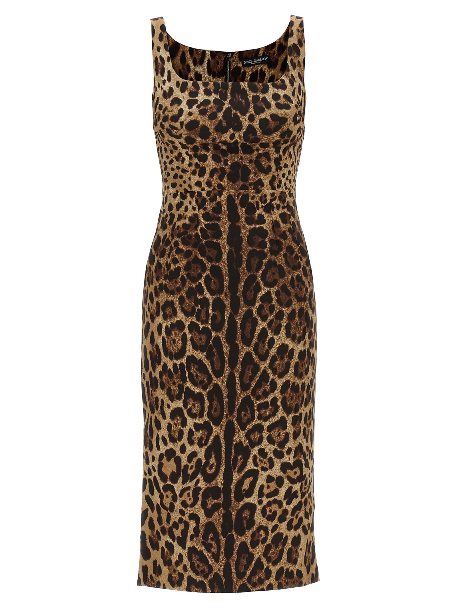Dolce & Gabbana Brown Silk Midi Women's Dress