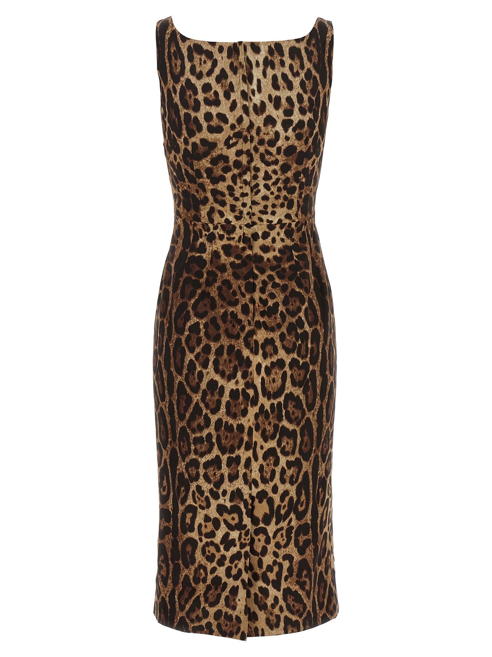 Dolce & Gabbana Brown Silk Midi Women's Dress