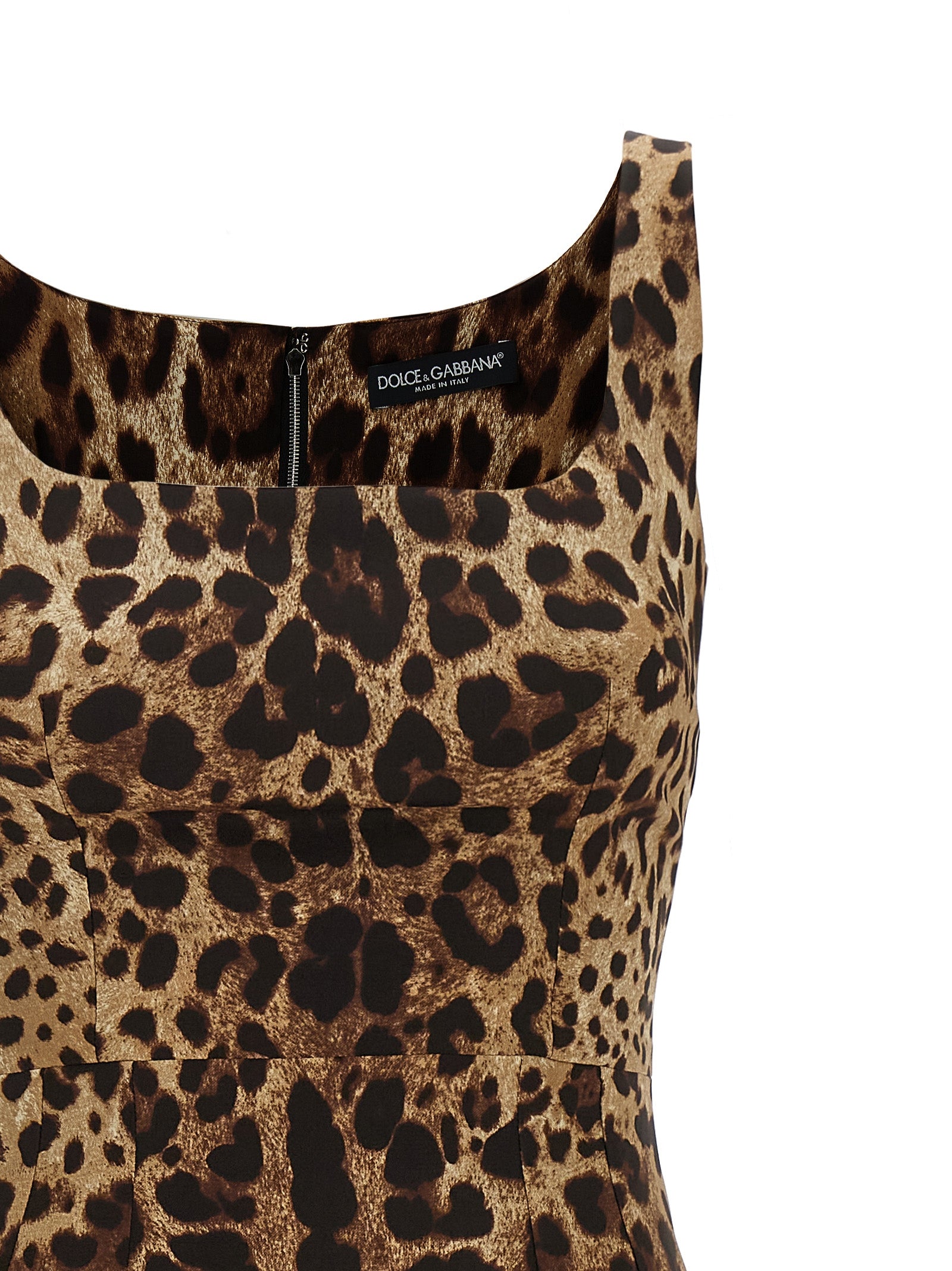 Dolce & Gabbana Brown Silk Midi Women's Dress