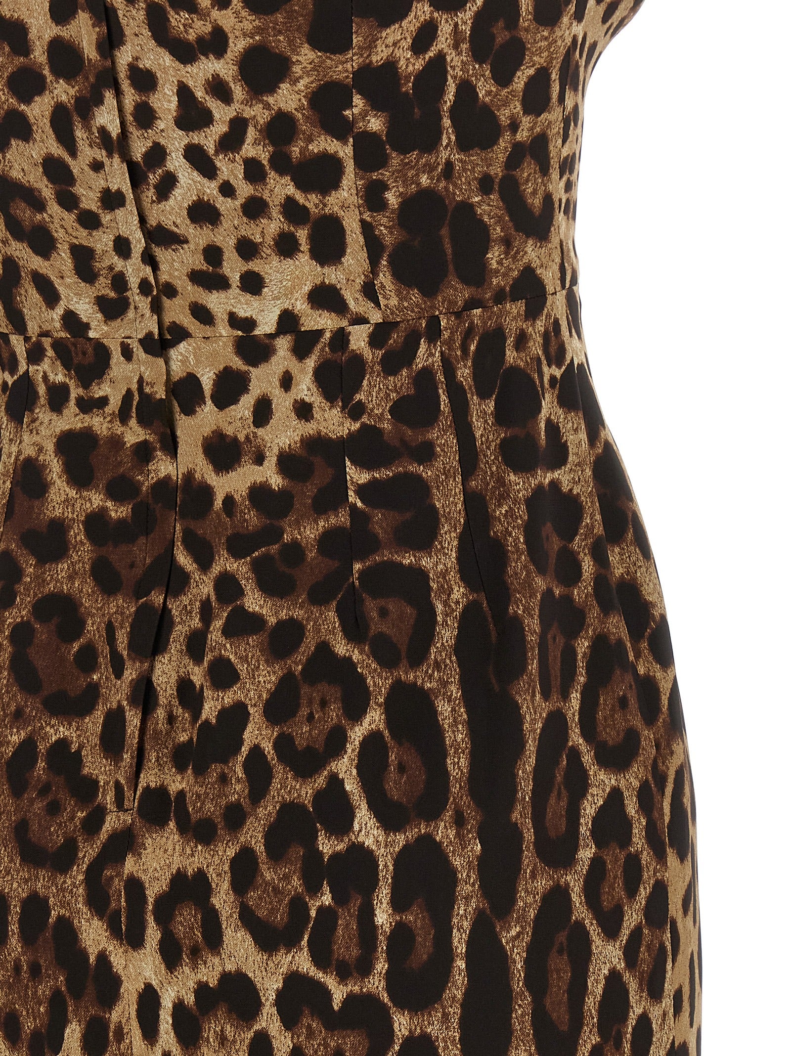 Dolce & Gabbana Brown Silk Midi Women's Dress