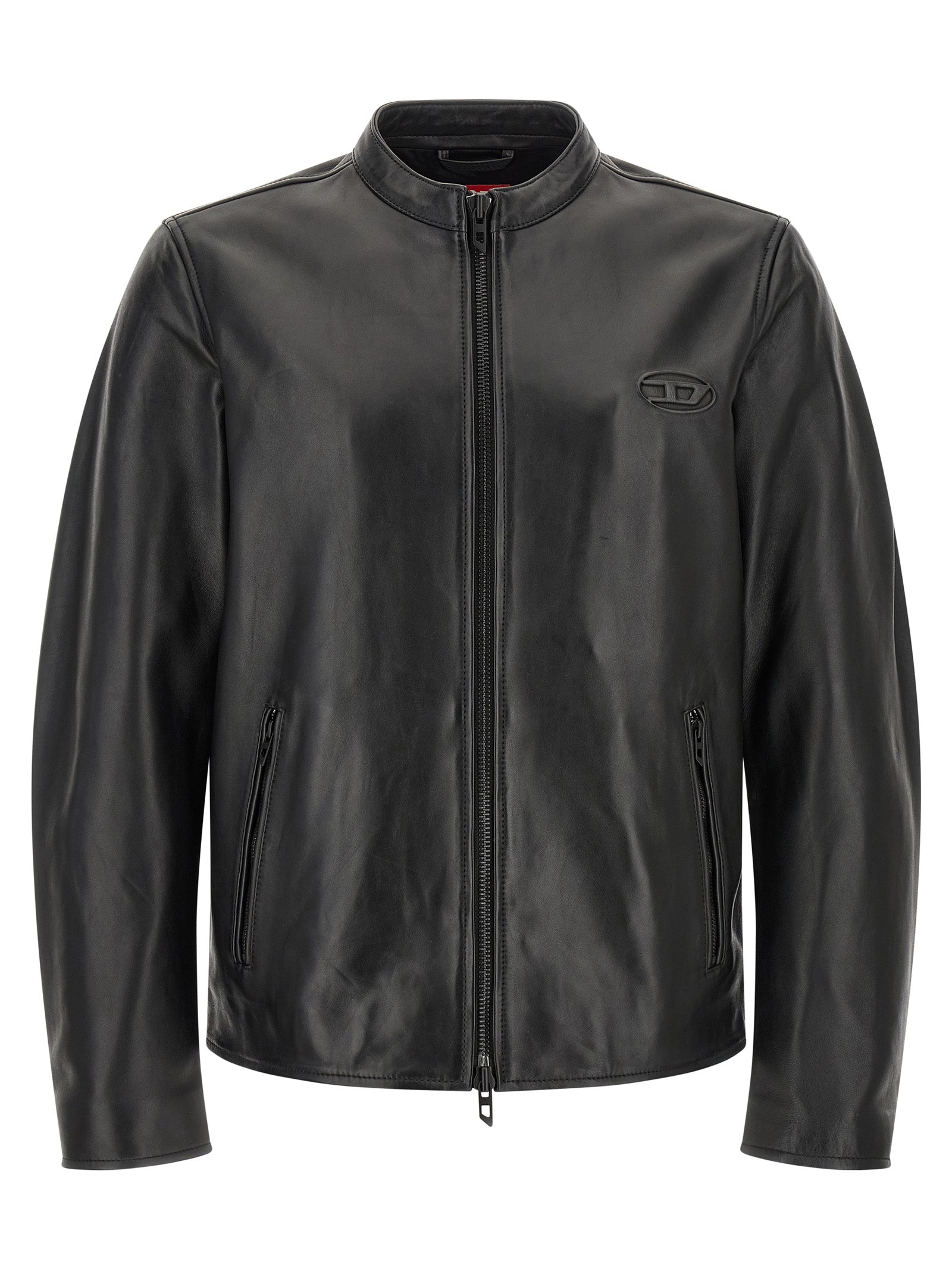 Diesel Black Lamb Leather Leather Men's Jacket