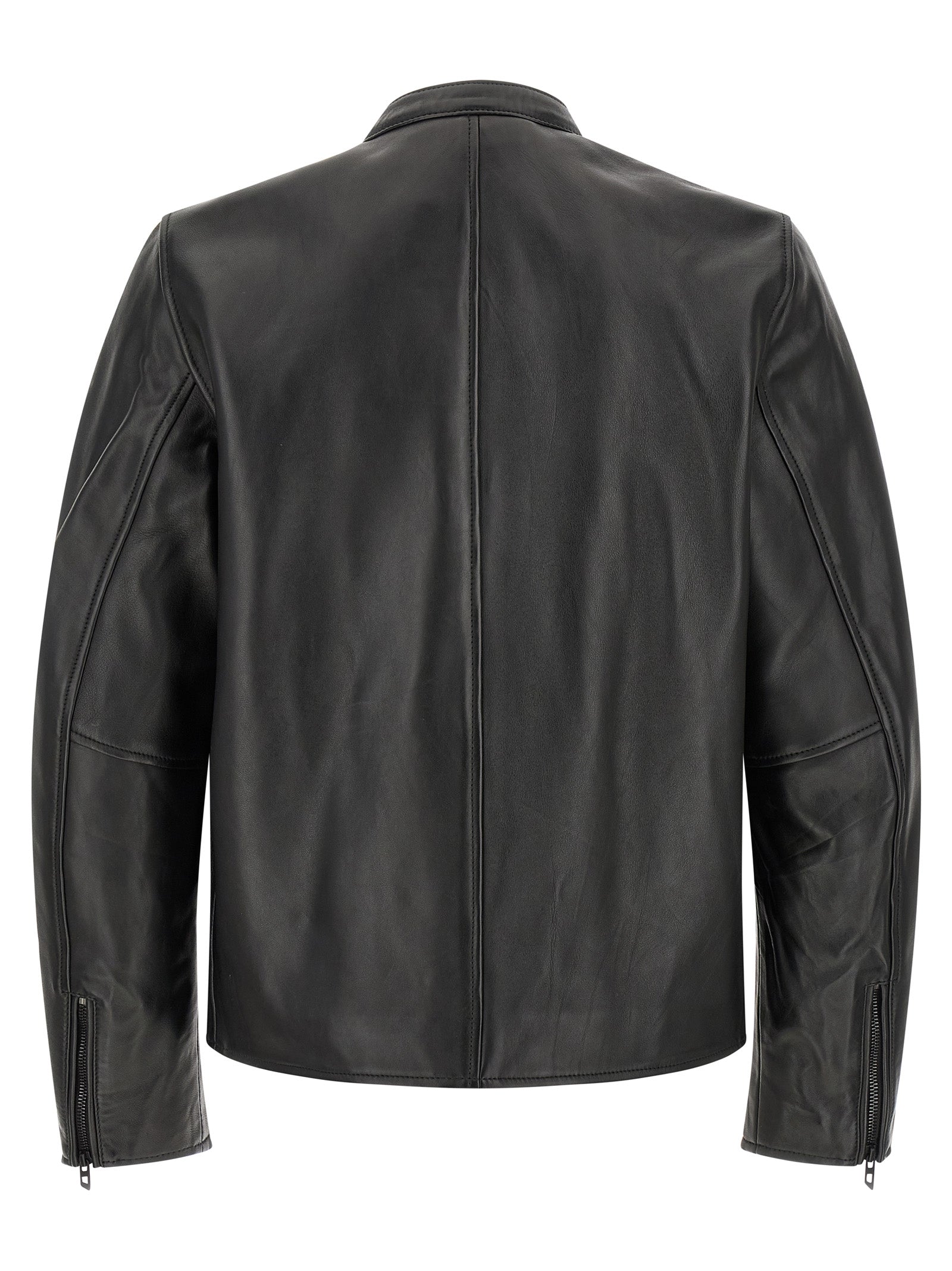 Diesel Black Lamb Leather Leather Men's Jacket