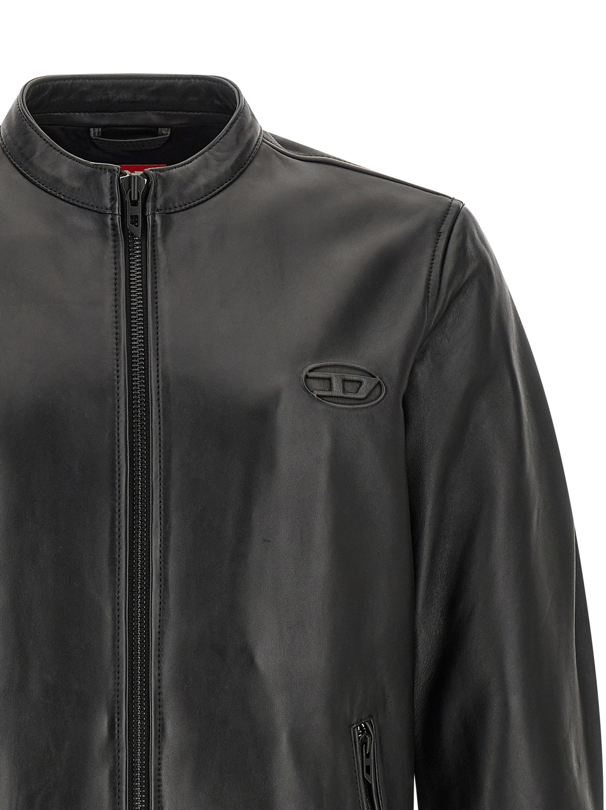 Diesel Black Lamb Leather Leather Men's Jacket