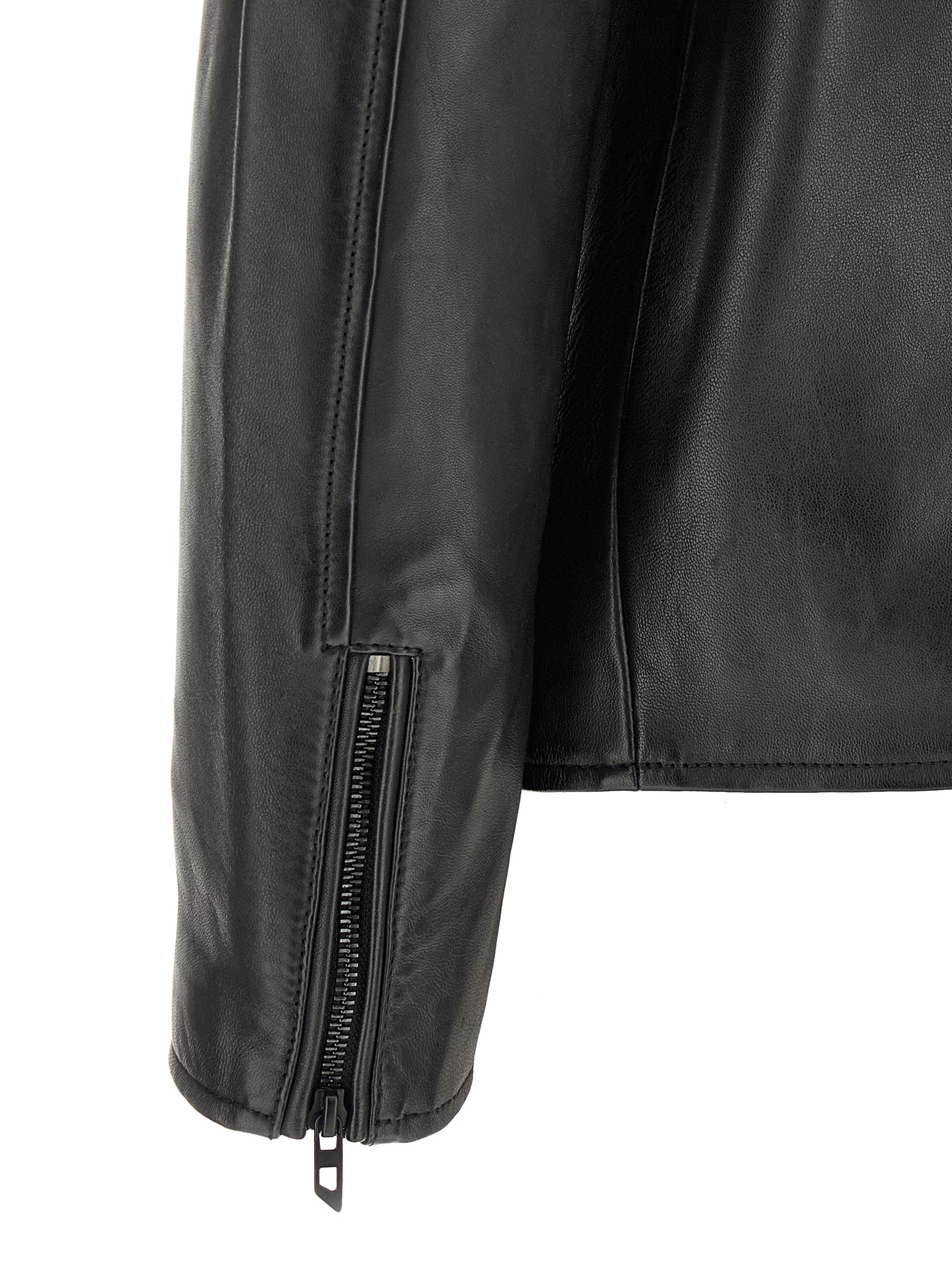 Diesel Black Lamb Leather Leather Men's Jacket