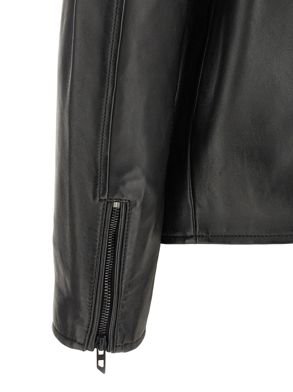 Diesel Black Lamb Leather Leather Men's Jacket