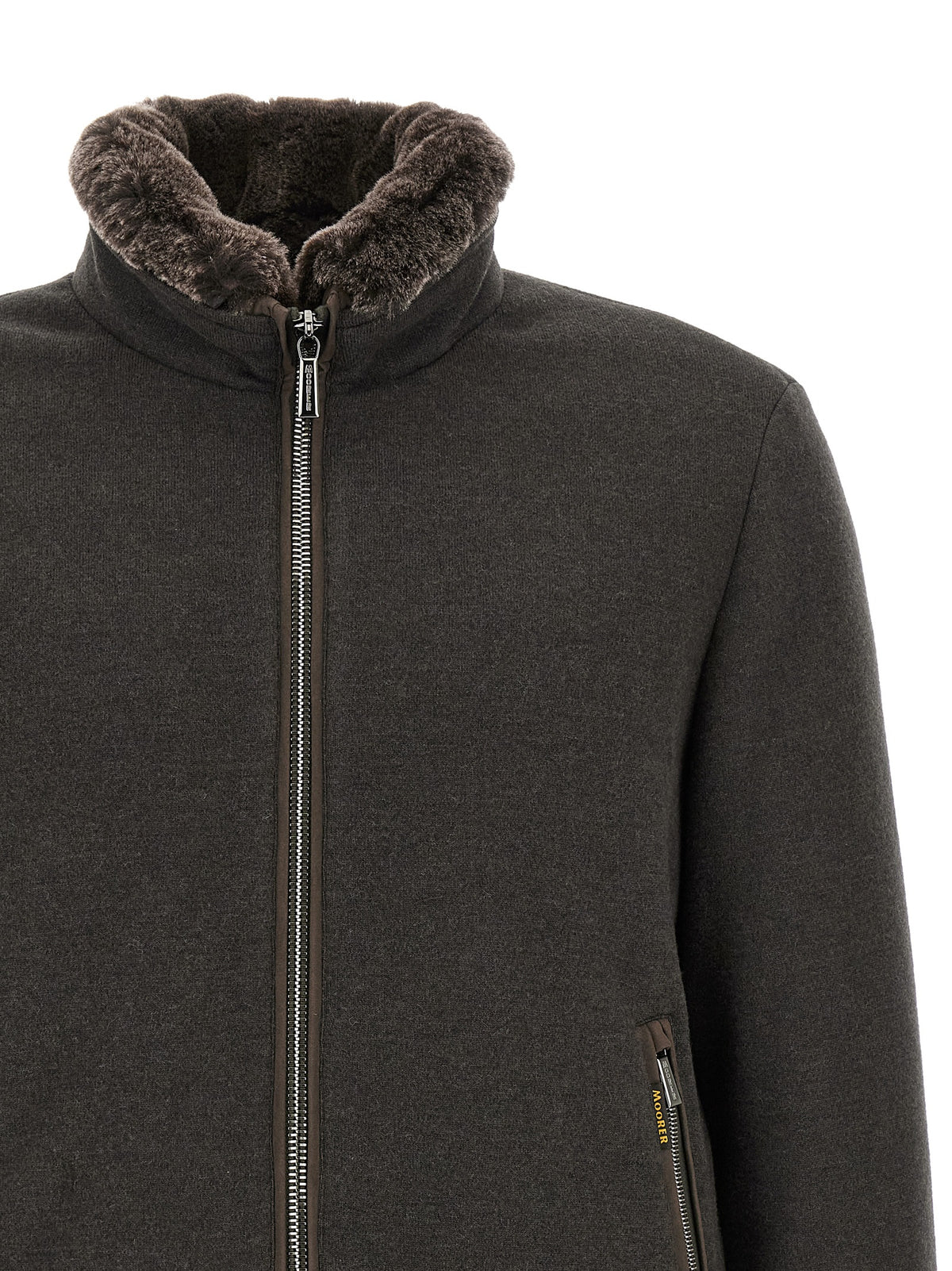 MooRER Brown Wool Men's Bomber