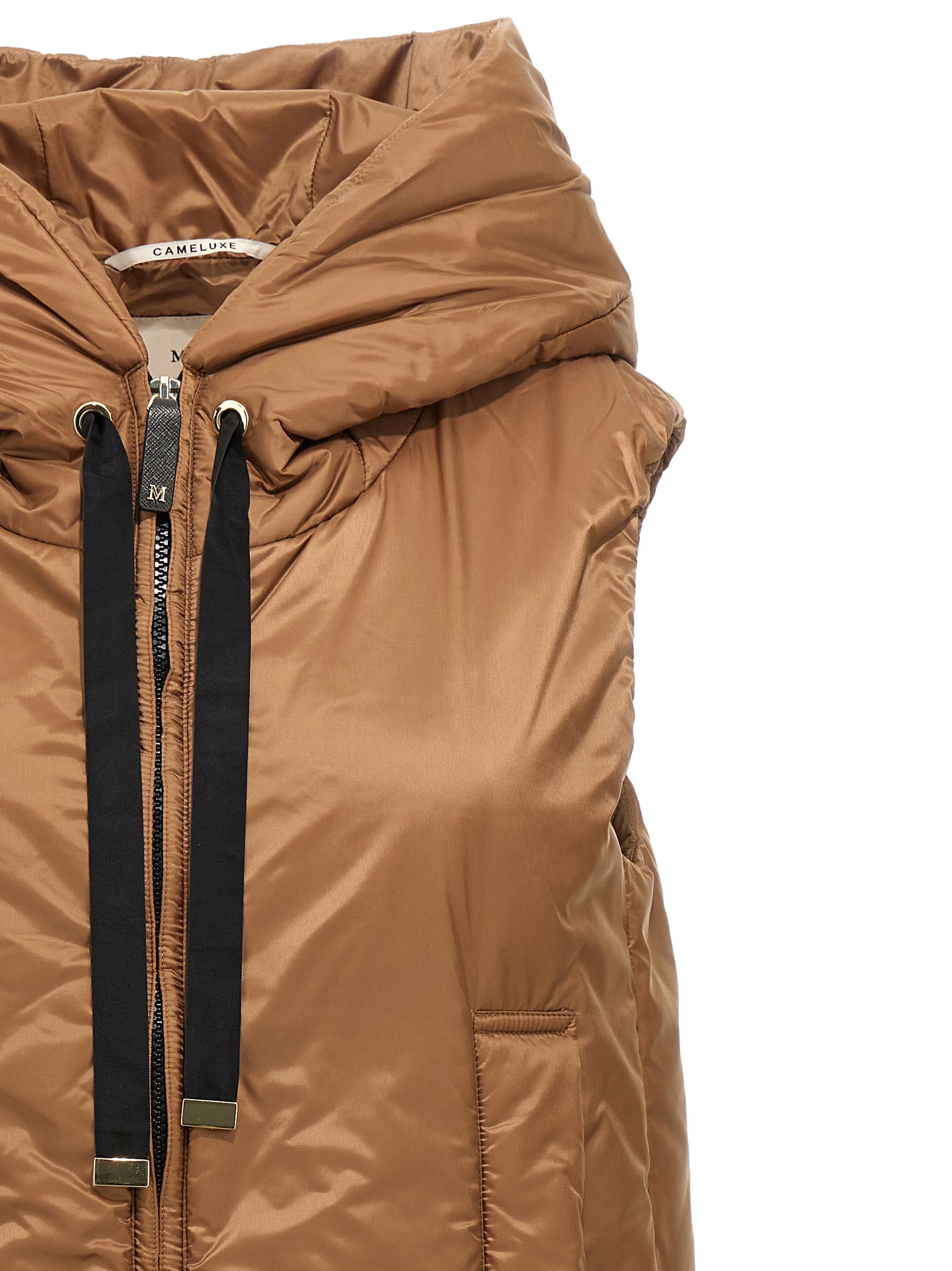 Max Mara Brown Polyester Sleeveless Women's Jacket