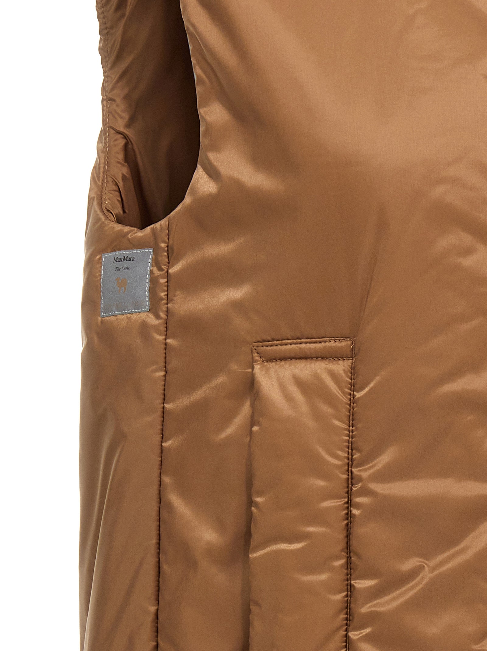 Max Mara Brown Polyester Sleeveless Women's Jacket