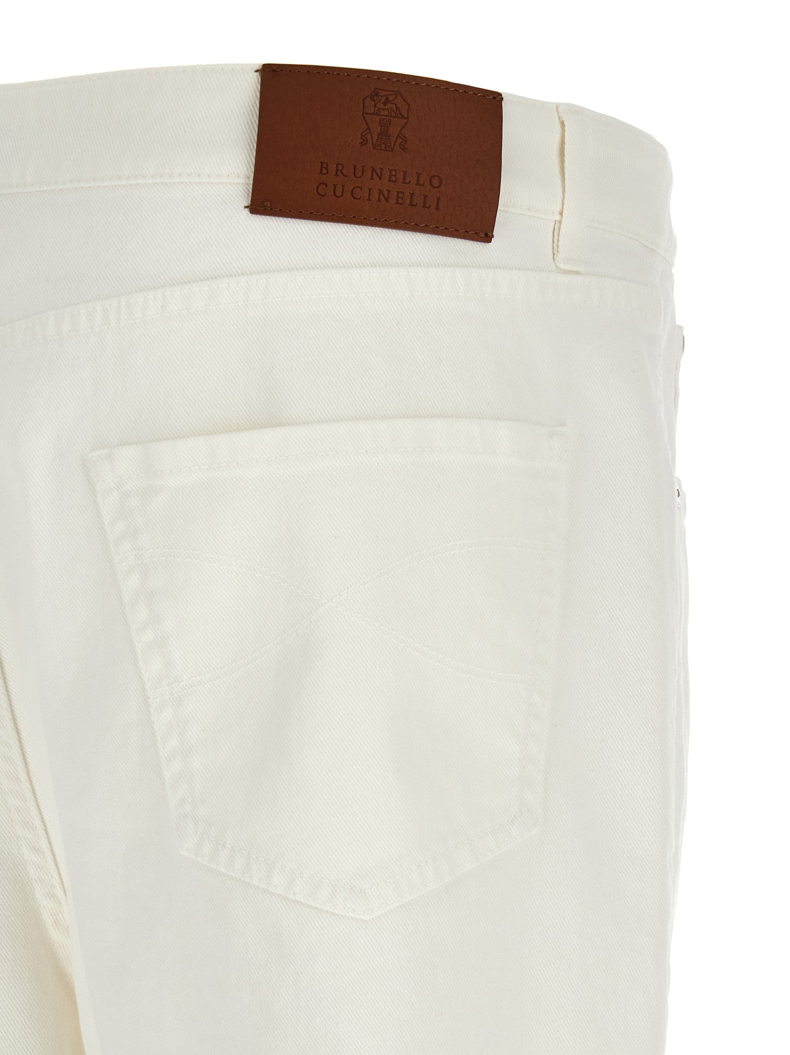 Brunello Cucinelli White Cotton Cropped Men's Jeans