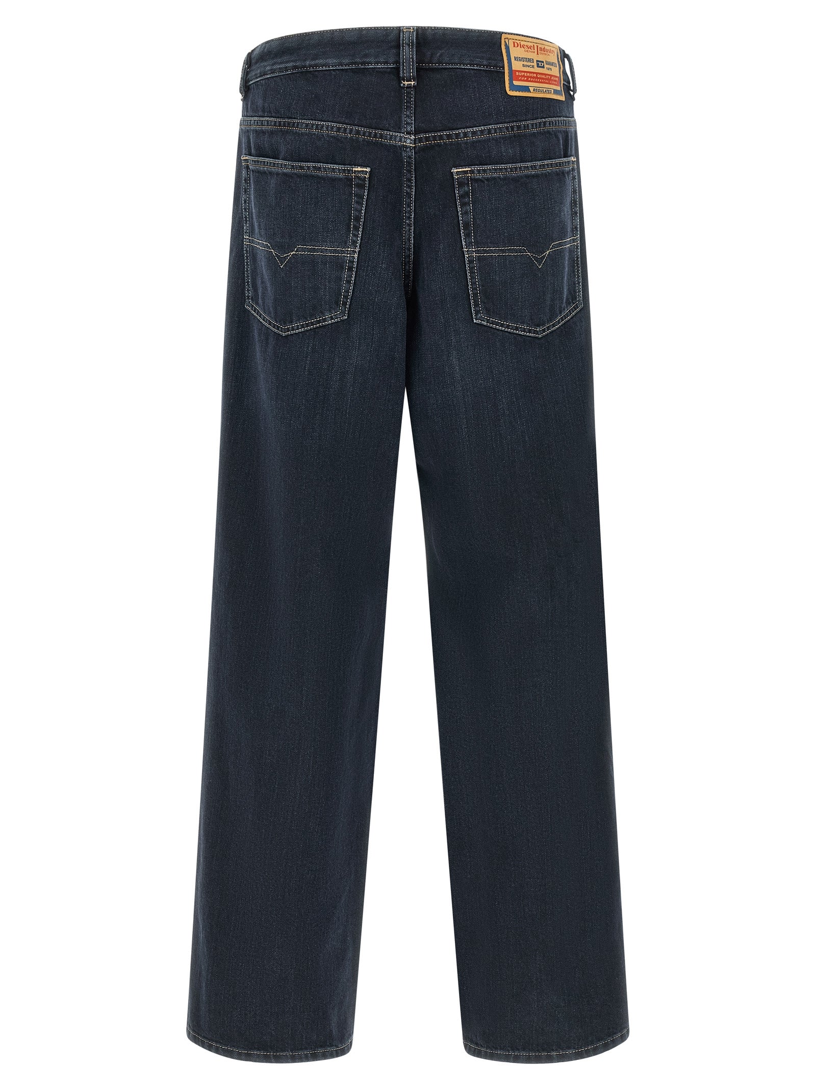 Diesel Blue Cotton Relaxed Fit Men's Jeans