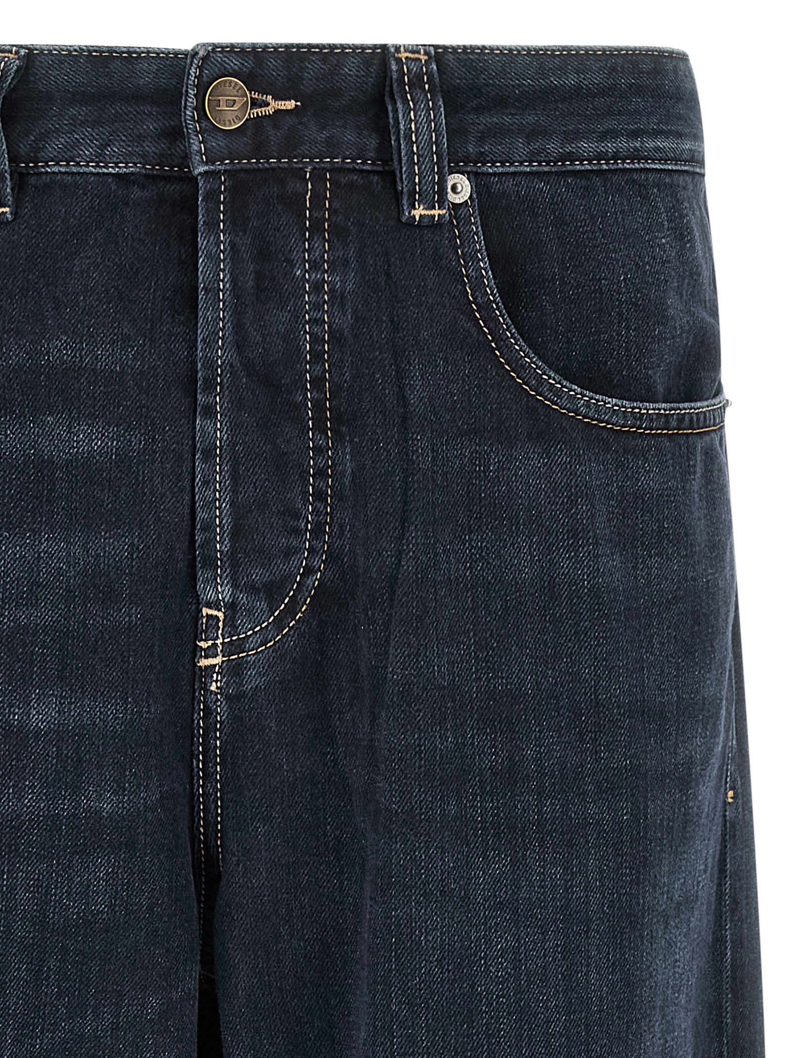 Diesel Blue Cotton Relaxed Fit Men's Jeans