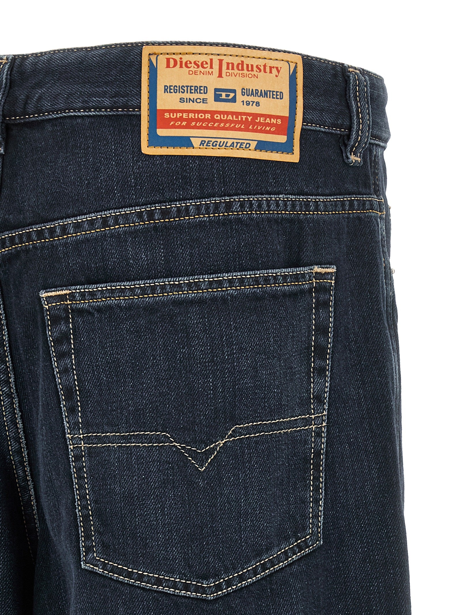 Diesel Blue Cotton Relaxed Fit Men's Jeans