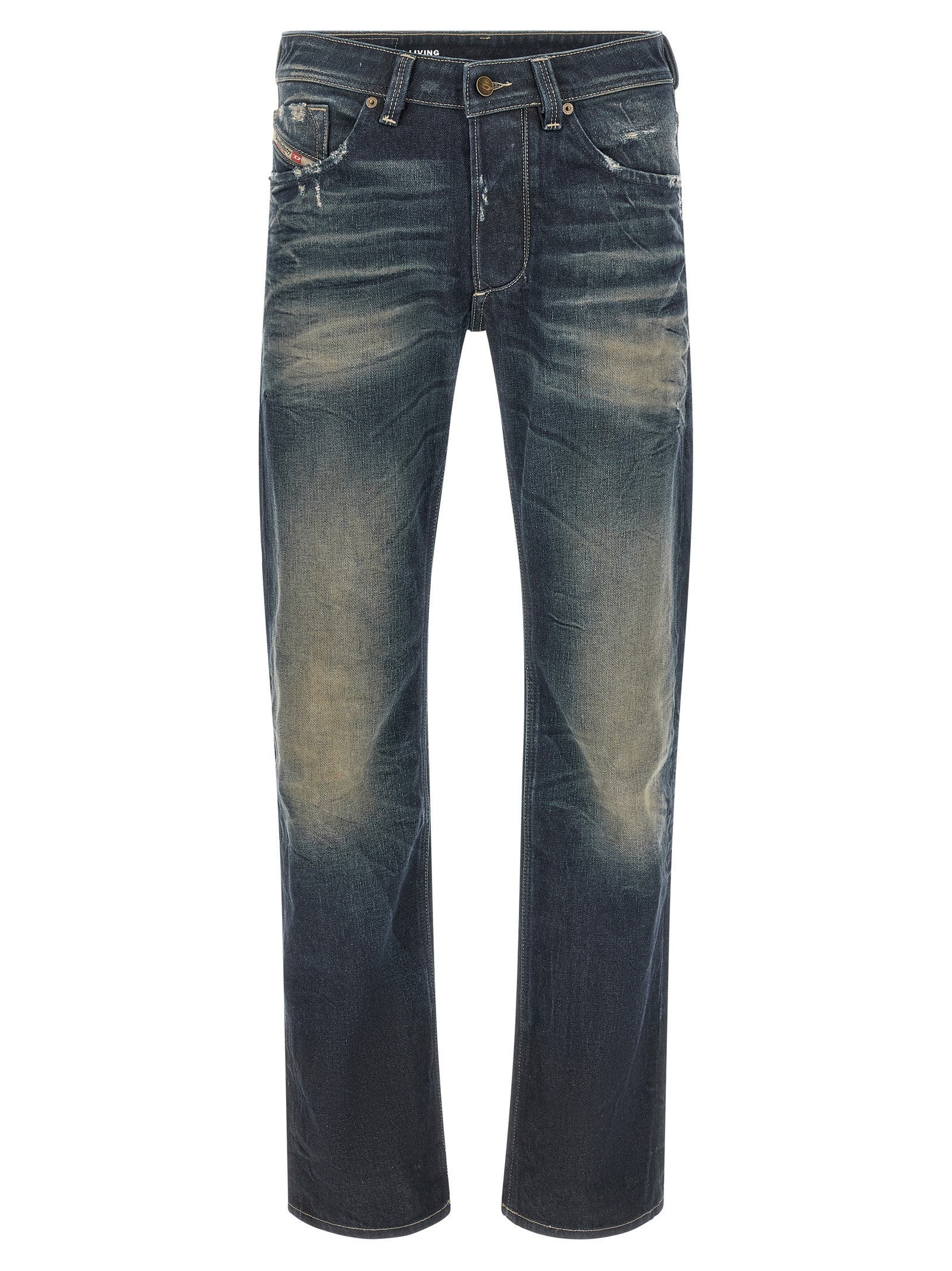 Diesel Blue Cotton Straight-Leg Men's Jeans